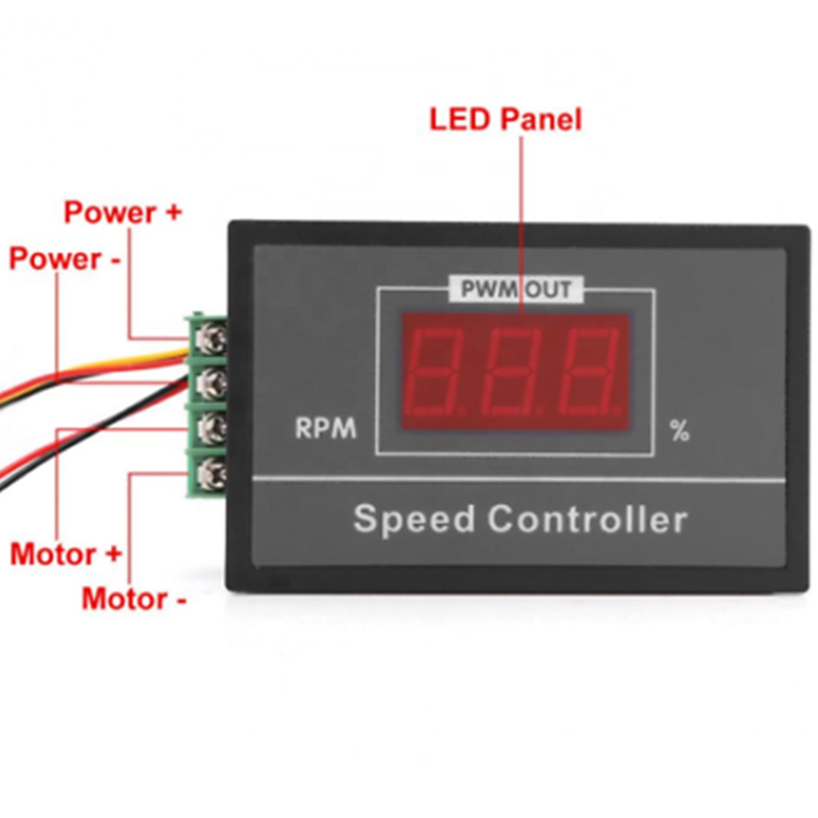 Contrôleur de vitesse de moteur PWM DC, DC6-60V 12V 24V 36V 48V 30A, interrupteur de démarrage et d'arrêt