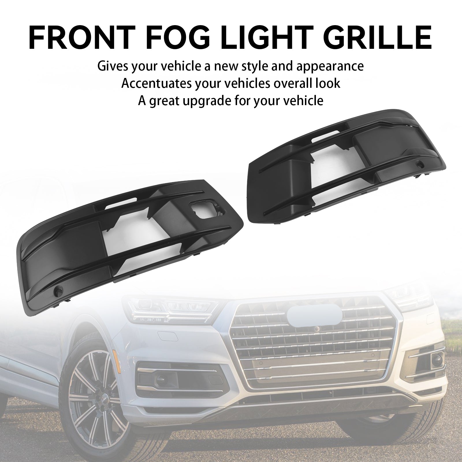 Audi Q7 2016-2019 Front Bumper Cover Fog Light Bezel Insert Grill Grille