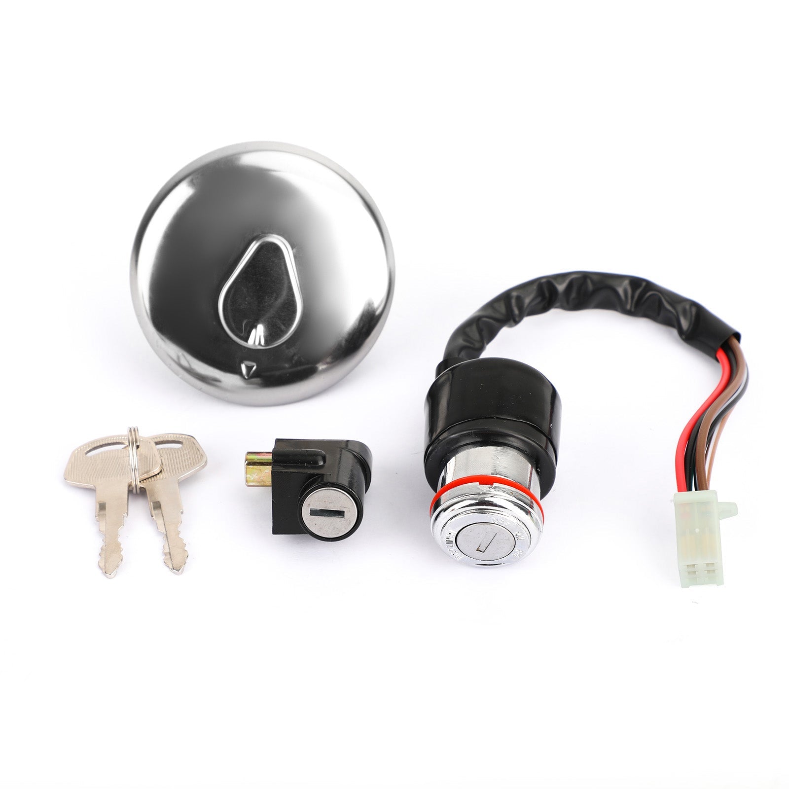 Contactslot Brandstof Gas Cap Lock Set Fit voor Suzuki GN125 GN 125 1982-2001 Generieke