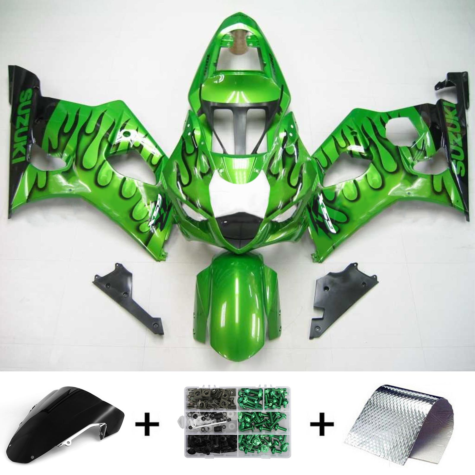 2003-2004 Suzuki GSXR1000 K3 Amotopart Injection Fairing Kit Karosseri Plast ABS #119