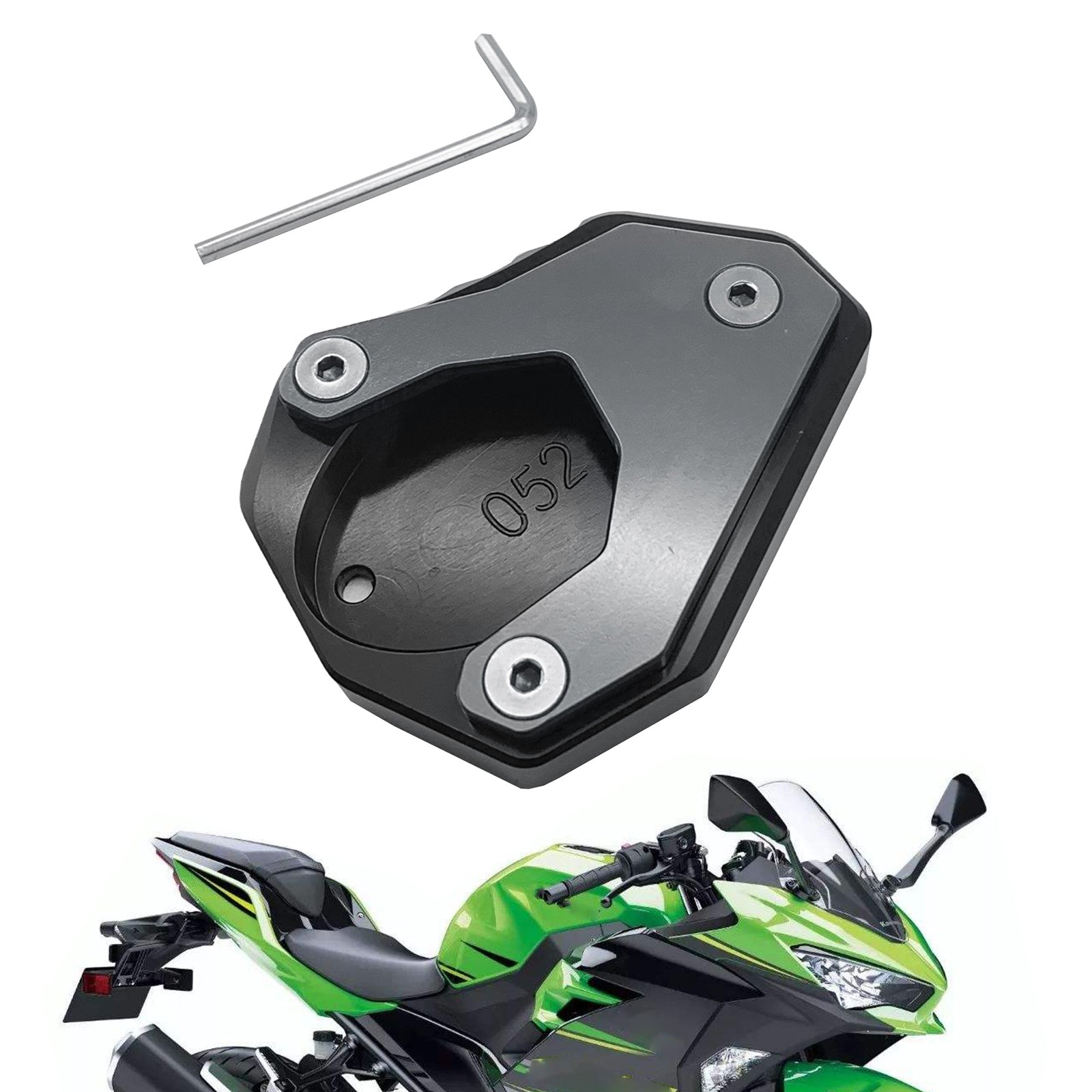 Kickstand Zijstandaard Vergroten Plaat Pad voor KAWASAKI Ninja 400 Versys 650 KLX250 Generiek