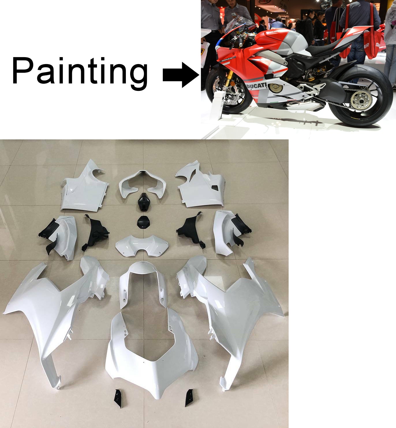 2018-2019 Ducati Panigale V4 V4S V4SP Injectiekuipkit Carrosserie #106 Amotopart