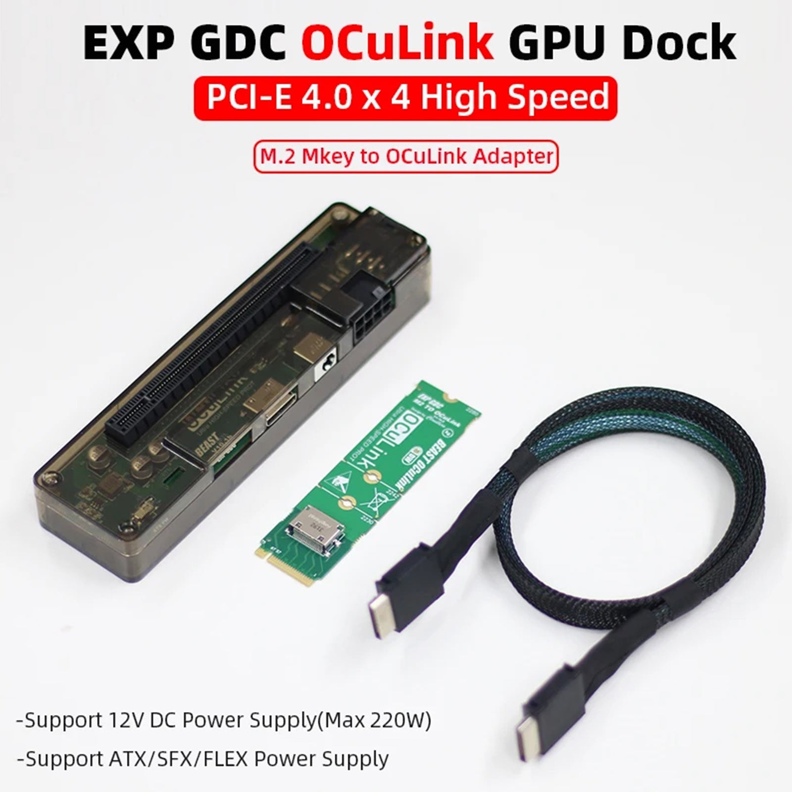 PCI-E X4 M.2 naar OCULINK-adapterkaart Externe videokaart Laptopdockingstation