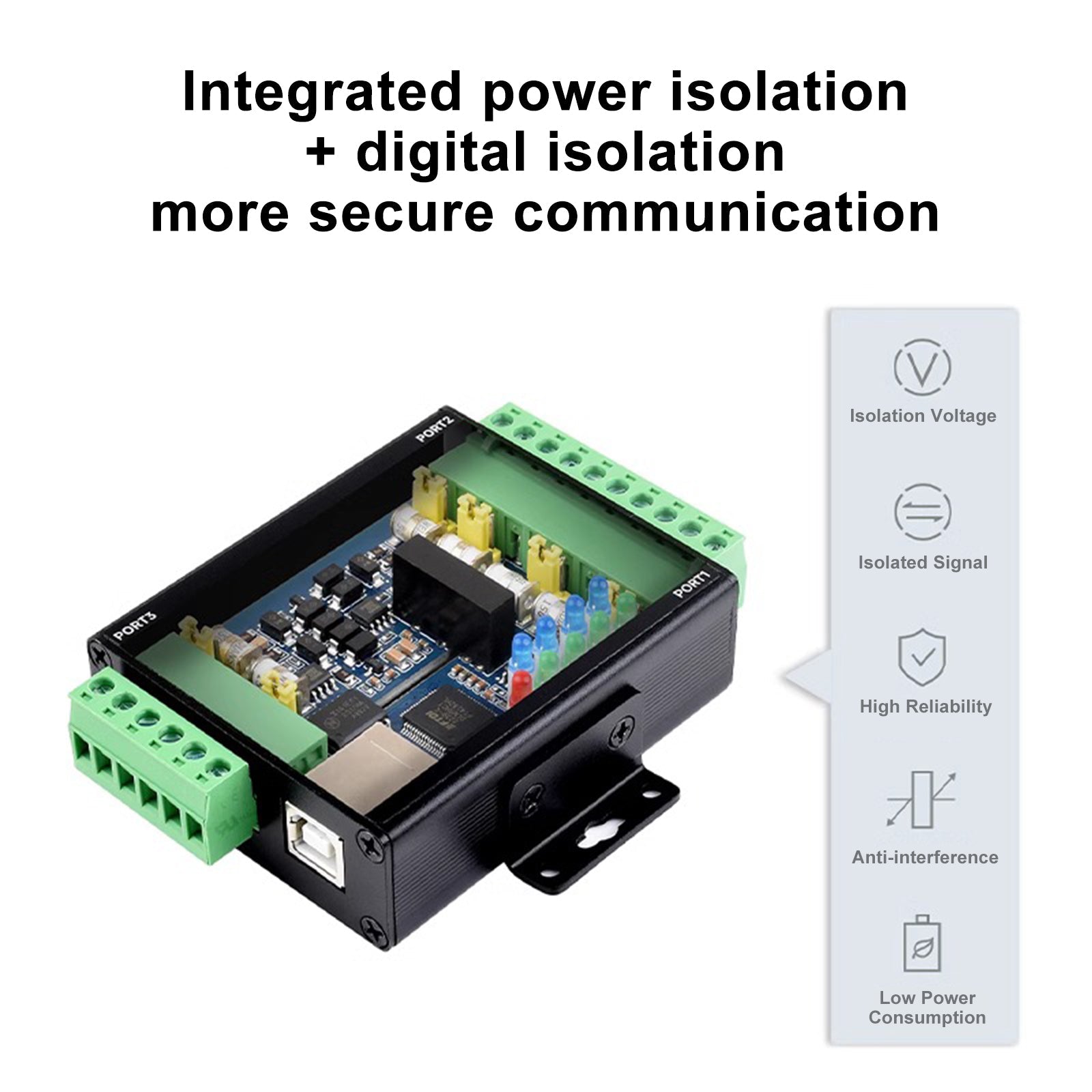 Module adaptateur convertisseur isolé industriel USB vers RS422 RS485