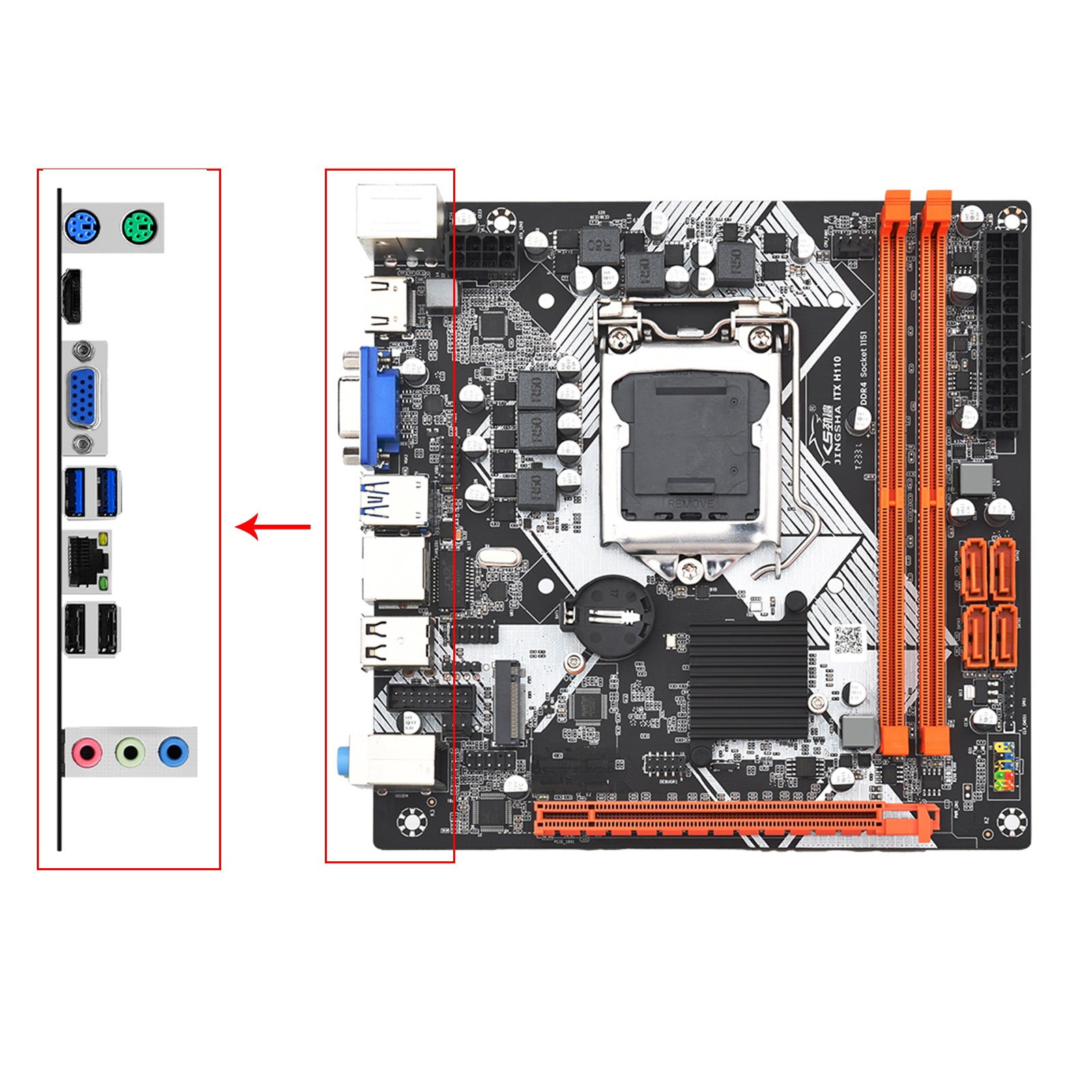 2*DDR4 USB3.0 SATA3 NVME WIFI Bluetooth ITX H110 Mining Motherboard LGA 1151