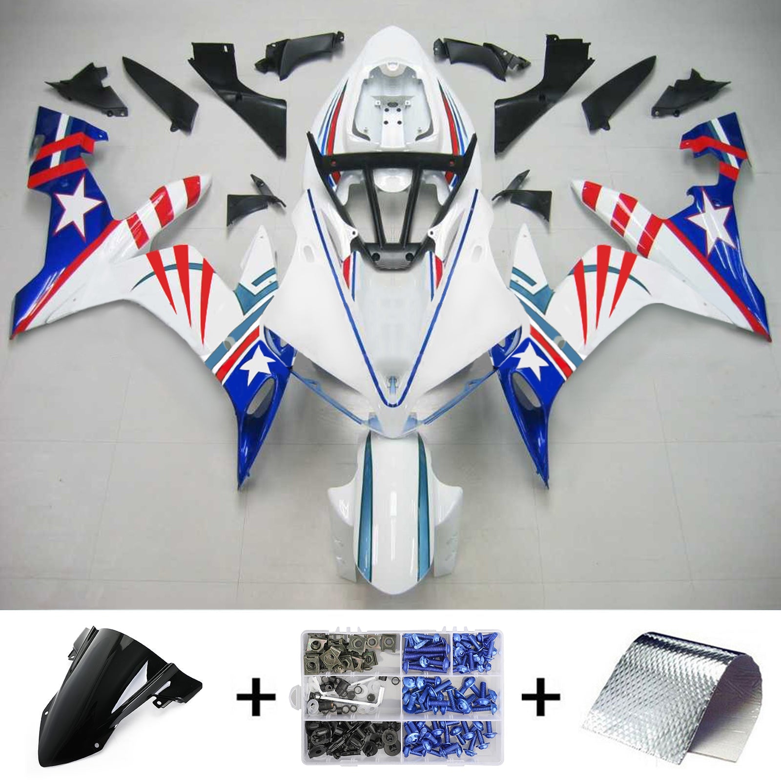 2004-2006 Yamaha YZF 1000 R1 Amotopart Kit de carénage d'injection carrosserie plastique ABS #119