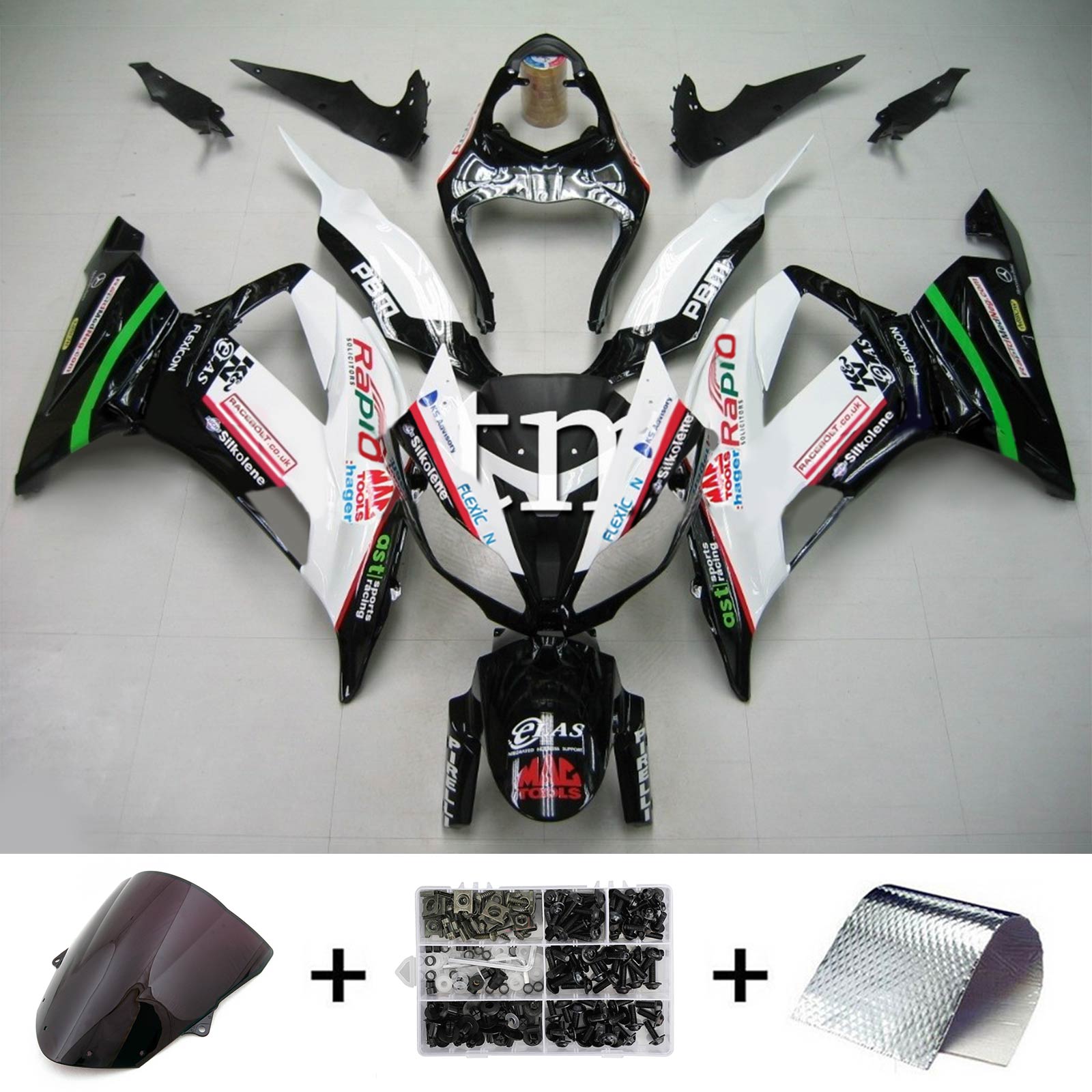 2013-2018 Kawasaki ZX6R 636 Amotopart Injeksjon Fairing Kit Bodywork Plast Abs #107