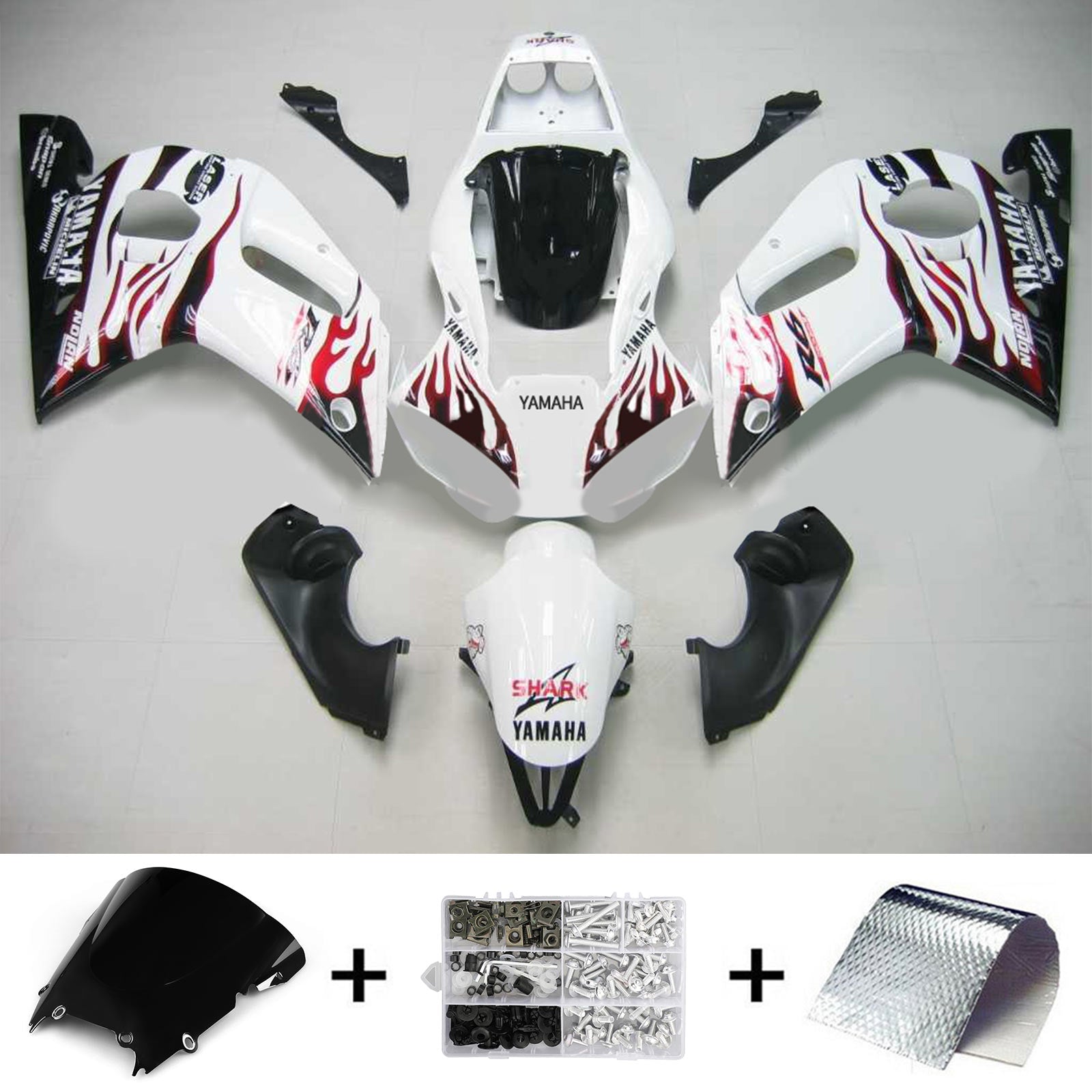 1998-2002 Yamaha YZF 600 R6 Kit de carénage d'injection carrosserie plastique ABS #109