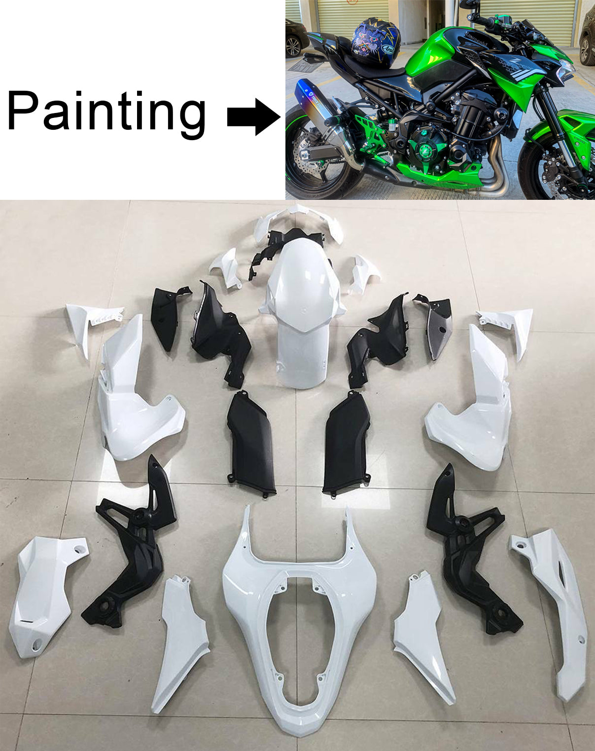 2020-2021 Kawasaki Z900 Amotopart Kit de carénage d'injection carrosserie plastique ABS #106