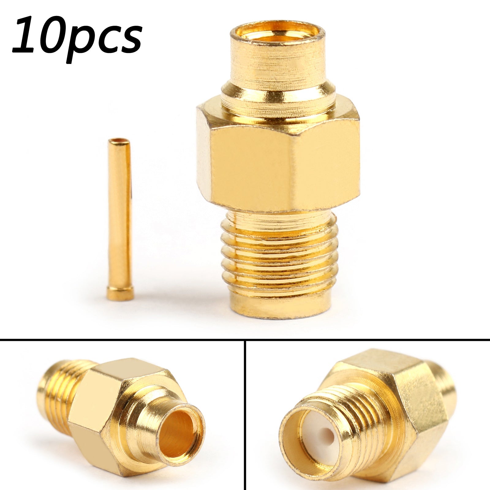 10 stuks SMA Vrouwelijke Jack Soldeer Voor Semi-stijve RG402 0.141 "Kabel RF Connector