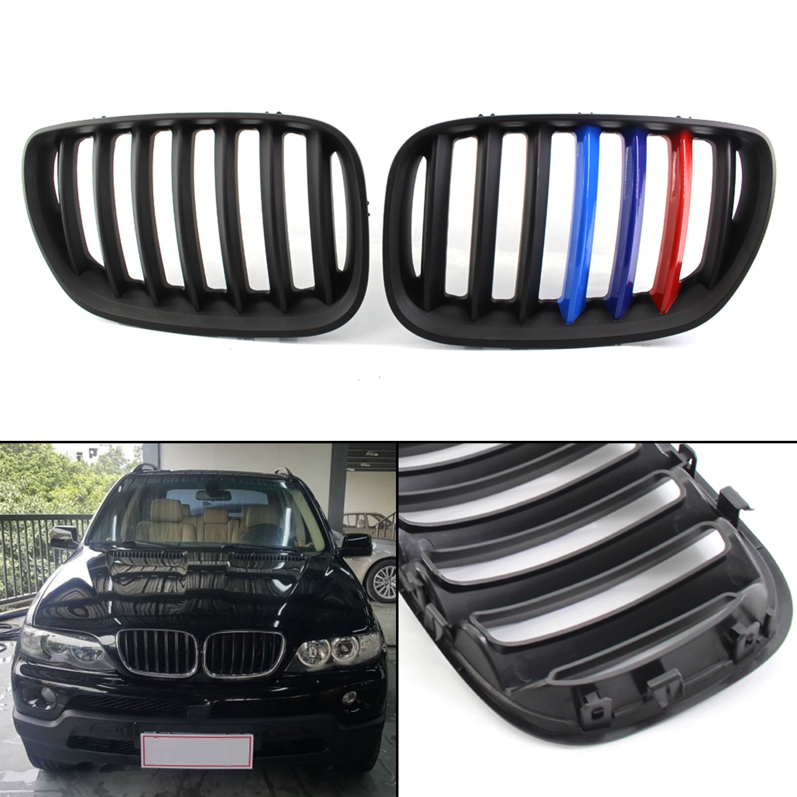 2004-2006 BMW X5 E53 Front Kidney Grill Mesh Grille 51137124815 51137113733