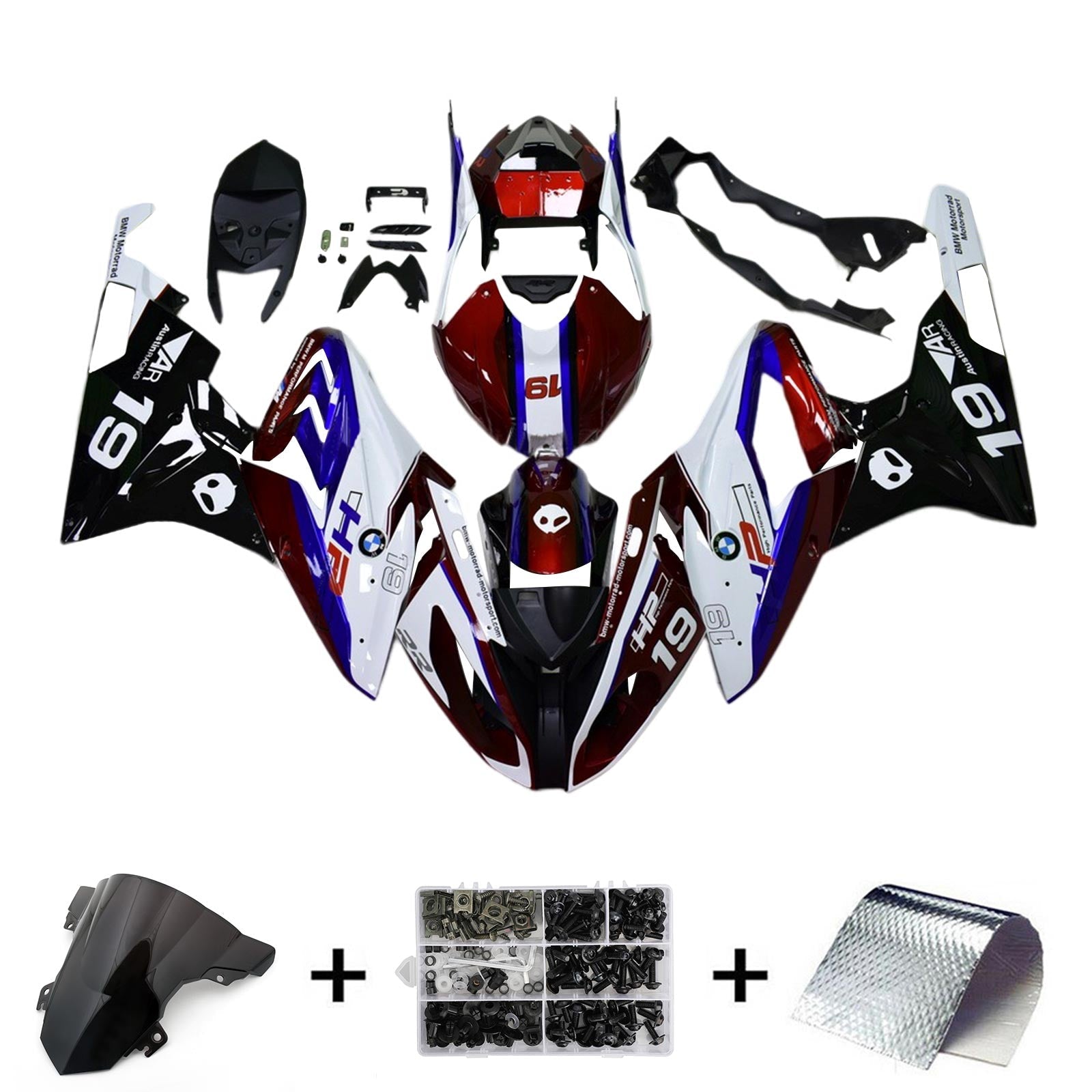 2015-2016 BMW S1000RR Kit Carénage Carrosserie Plastique ABS