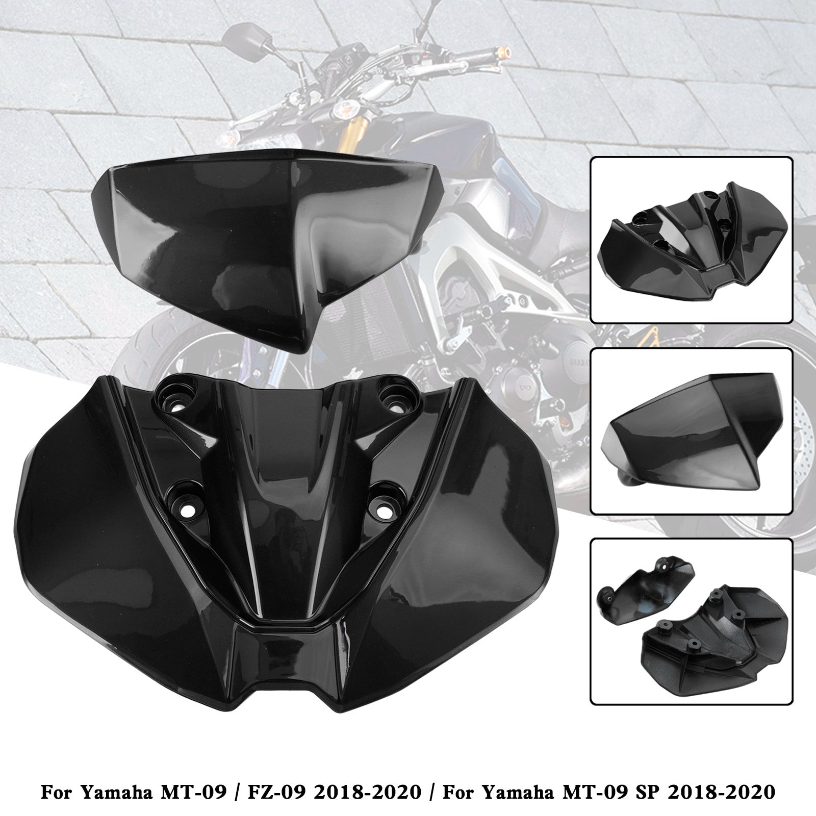 2018-2020 Yamaha MT-09 FZ09 MT-09 SP Couverture de pare-brise de phares SP