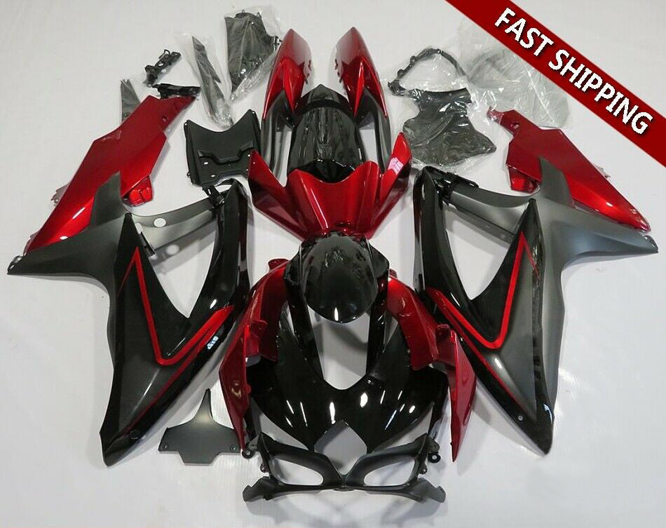 2008-2010 Suzuki GSXR600/750 kuip mat rood