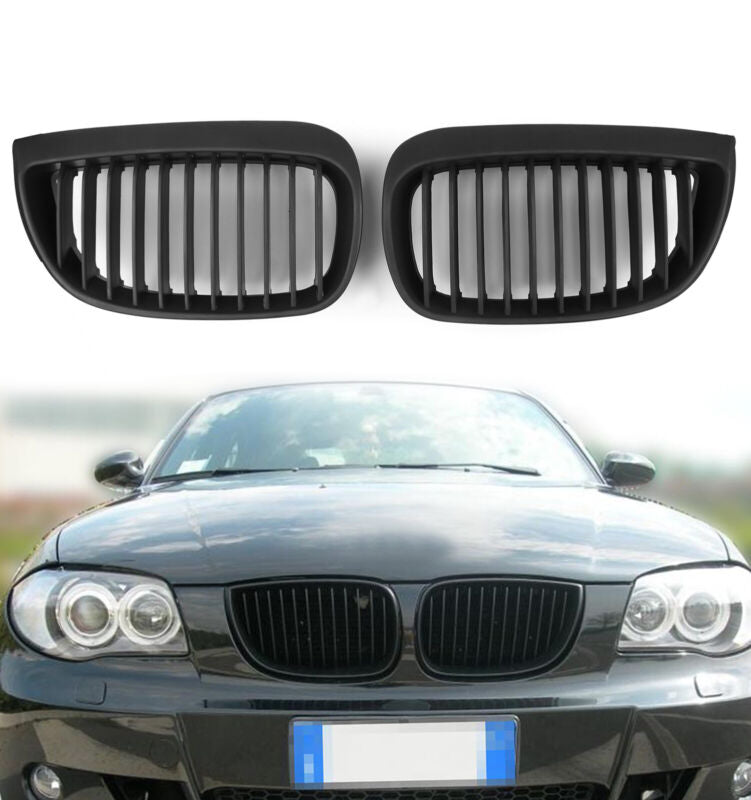 2004-2007 BMW E81 E87 Sport 1 Series Kidney Grill Grille Matt Black Generic