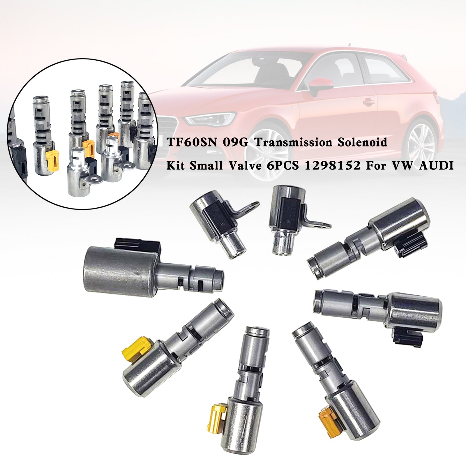 Audi TT 2003-2008 6 versnellingen F/AWD L4 1.8L 2.0L 3.2L TF60SN 09G transmissiemagneetset klein ventiel 6PCS 1298152