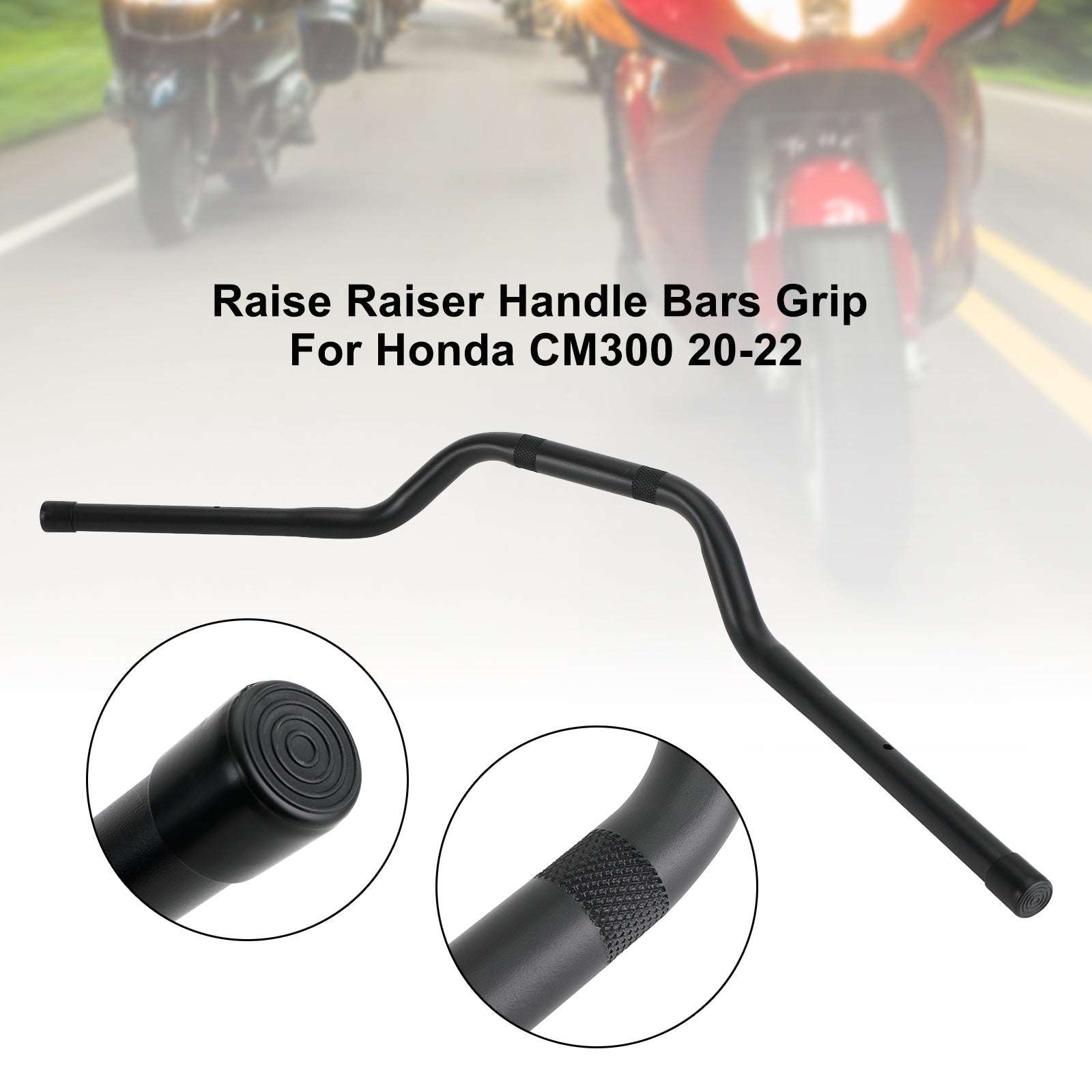 Honda Cm300 2020-2022 Universal 7/8" 22Mm Raiser Motor Bars Handlebar Black