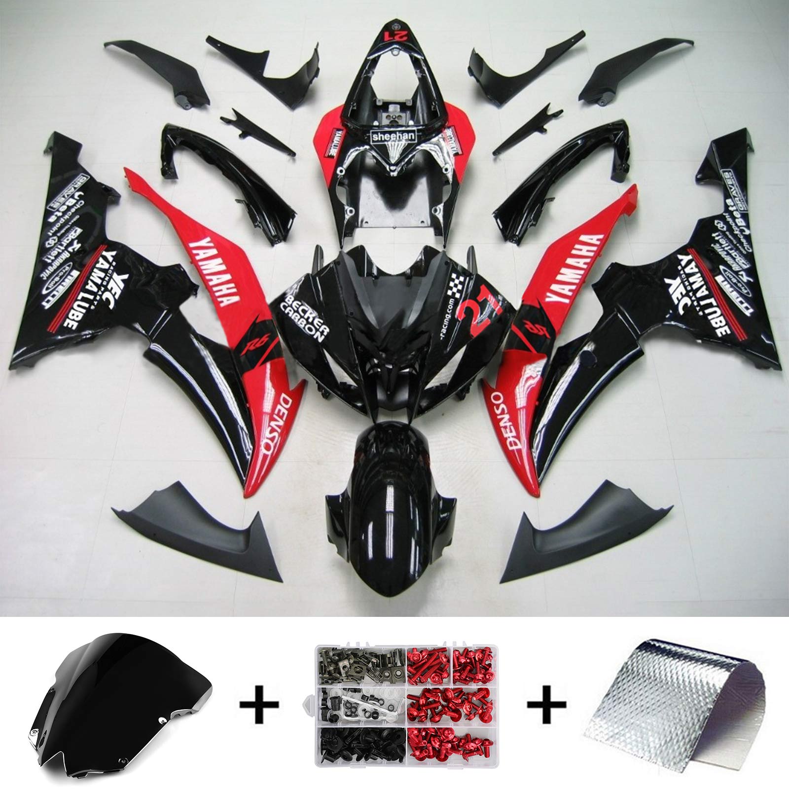 2008-2016 Yamaha YZF 600 R6 Kit de carénage d'injection carrosserie plastique ABS #154