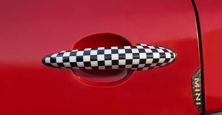 Mini Cooper R50 R52 R53 R55 Union Jack UK Flag Checkered Door Handle Cover Generic