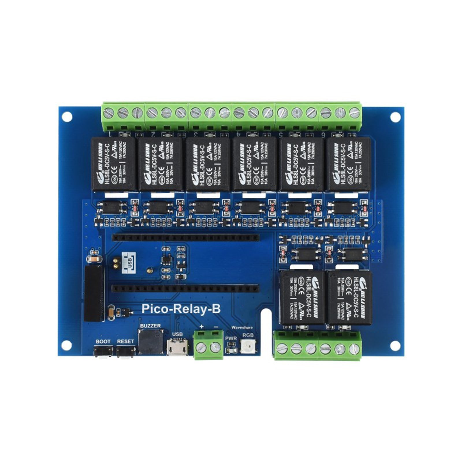 8-CH relé ekspansjonsmodul etui HAT Kit for RPI Raspberry Pi Pico W WH Board