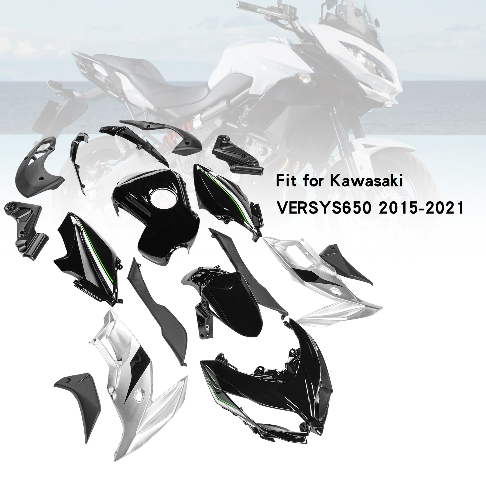 2015-2021 Kawasaki VERSYS650 Kit de carenado Carrocería Plástico ABS