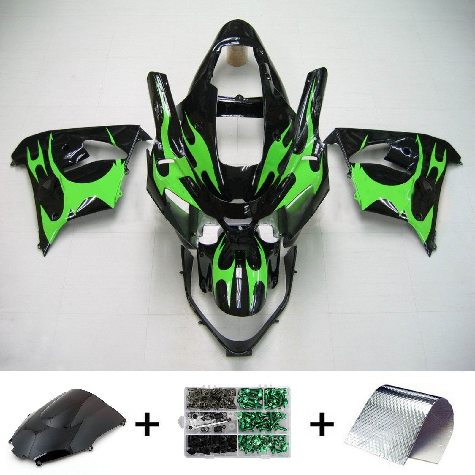 2002-2003 Kawasaki ZX9R Amotopart Injection Fairing Kit Bodywork Plastic ABS #115