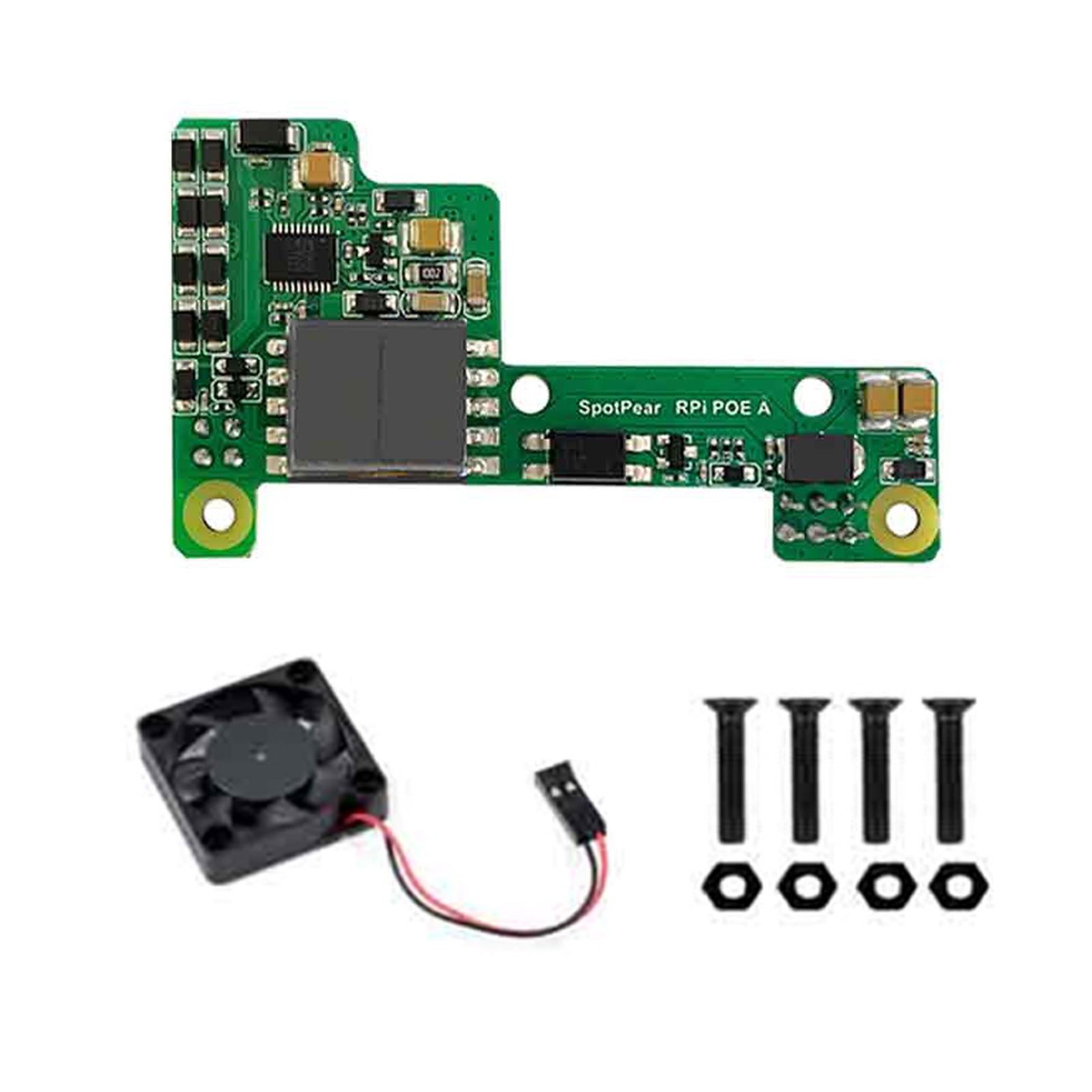 Raspberry Pi Poe Ethernet-voedingsuitbreidingsmodule ondersteunt 3B+/4B met ventilator