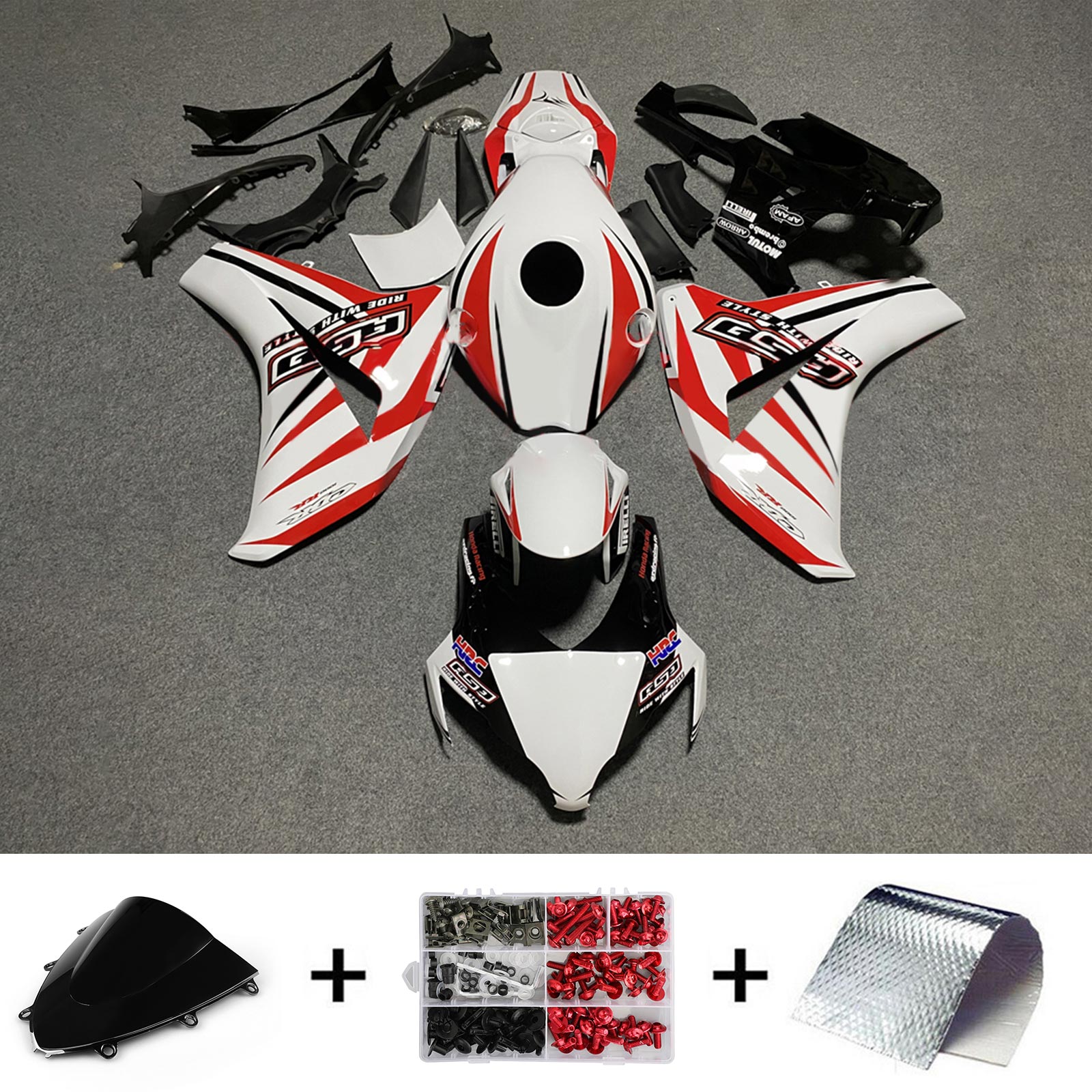 2008-2011 Honda CBR1000RR Injectiekuipset Carrosserie Kunststof ABS #175