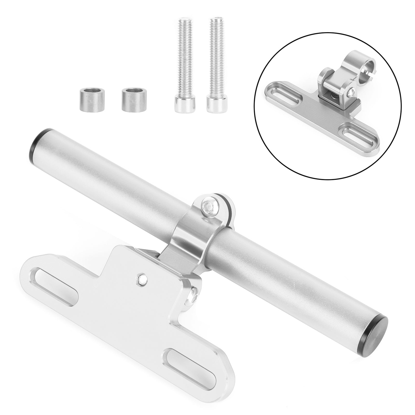 Phone Navigation Bracket Gps Extension Bracket 22Mm For Motocycle Motorbike Silver Generic