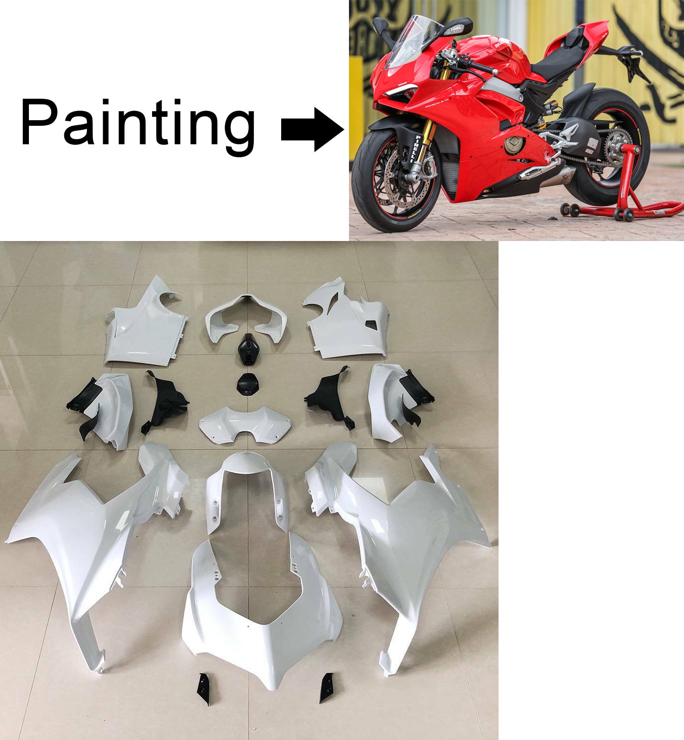 2018-2019 Ducati Panigale V4 V4S V4SP Injectiekuipkit Carrosserie #105 Amotopart