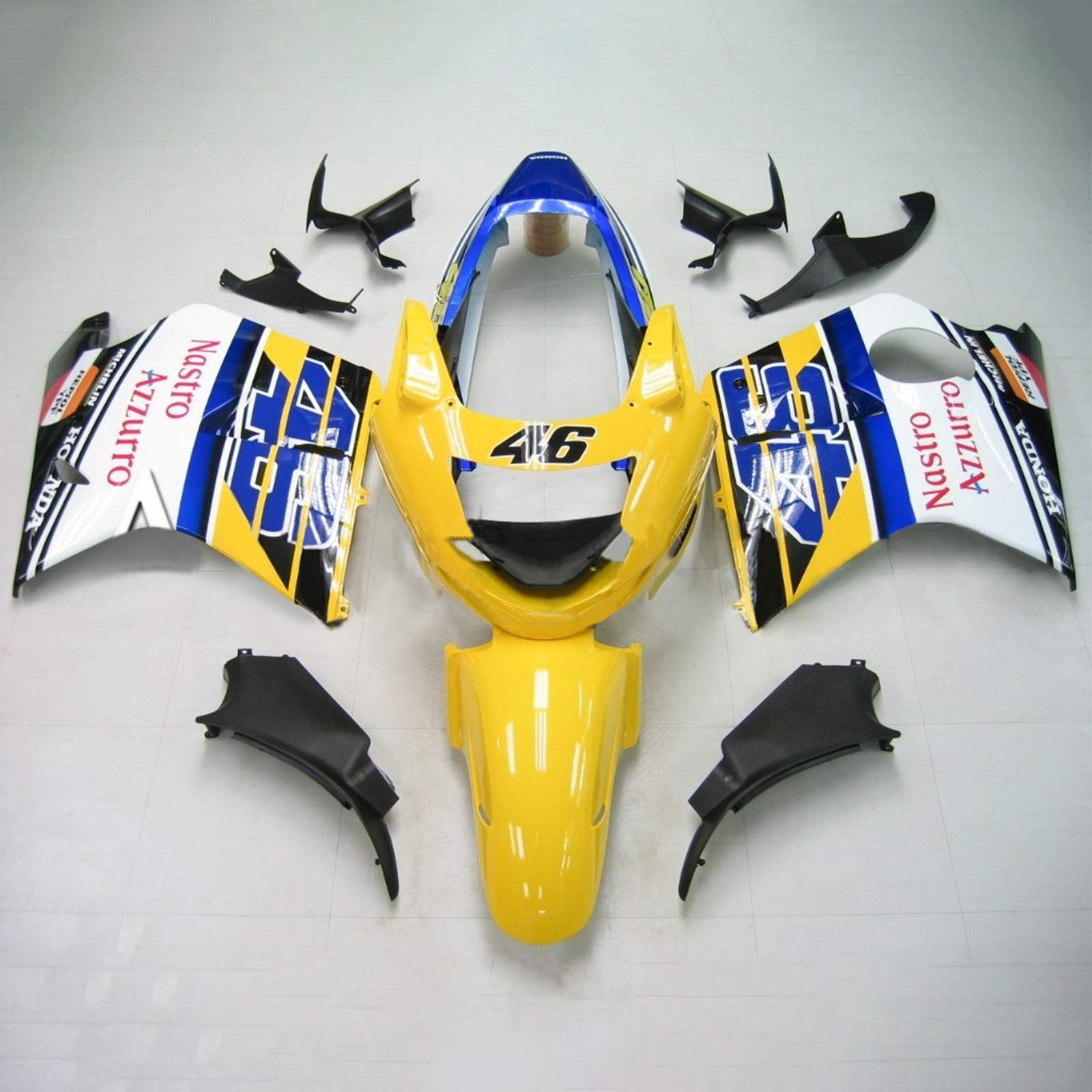 1996-2007 Honda CBR1100XX SuperBlackBird Amotopart Kit de carénage d'injection carrosserie ABS # 116