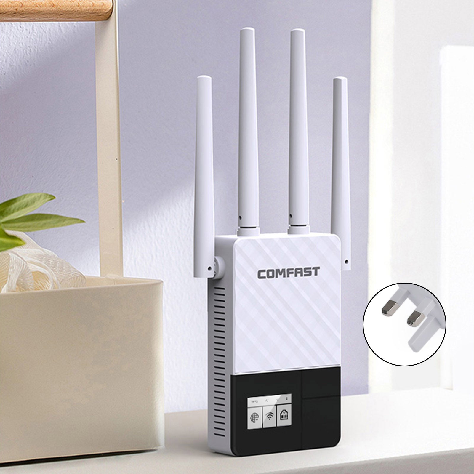 Dual Band 2.4G 5G WiFi Extender Signaalversterker WiFi Booster 1200Mbps UK Plug