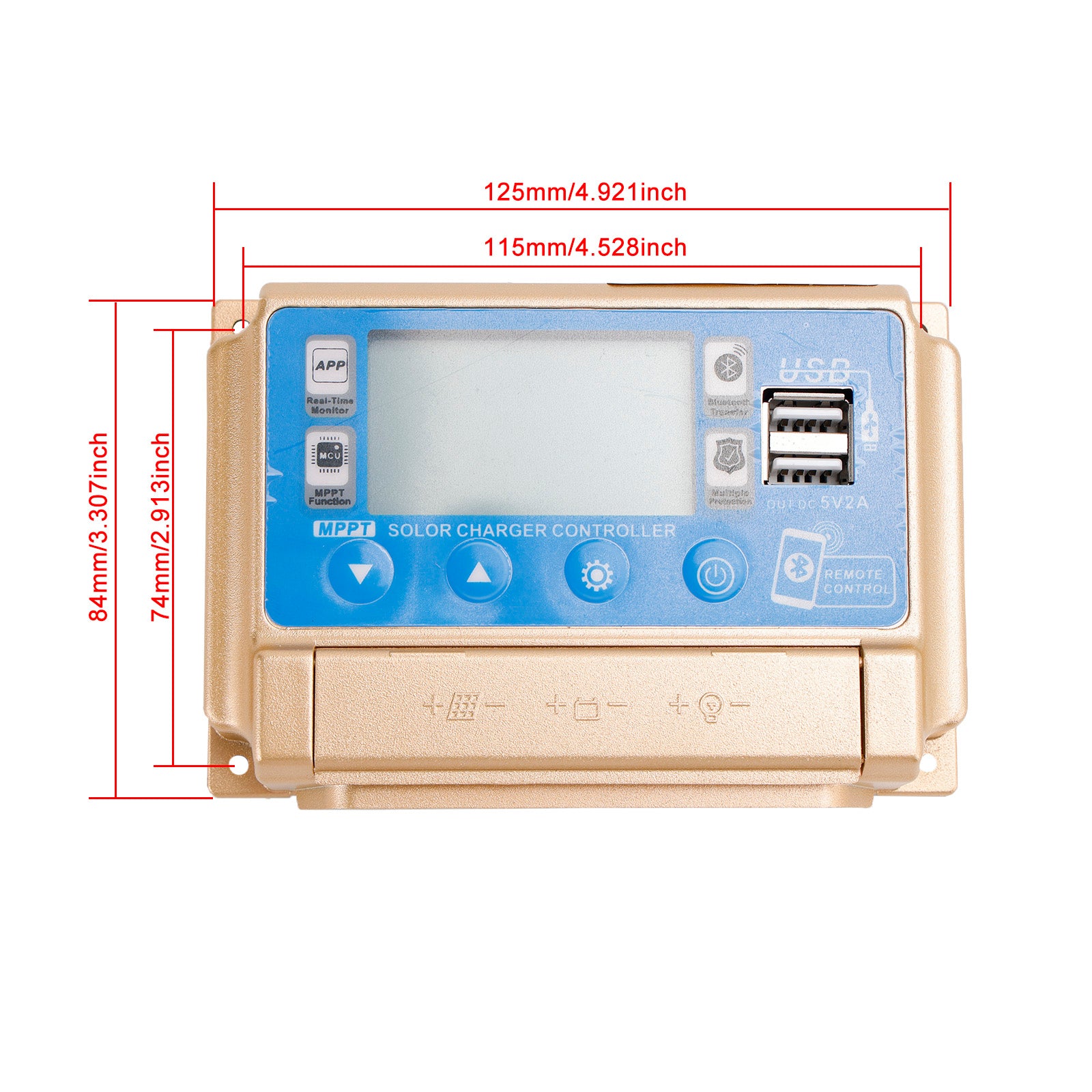 30A-60A MPPT Bluetooth Solar Laadregelaar Oplader Geschikt voor 12V/24V Batterij Goud