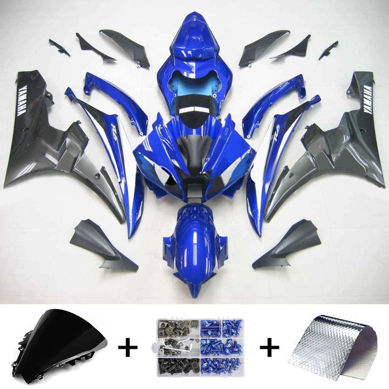 2006-2007 Yamaha YZF 600 R6 Amotopart Kit de carénage d'injection carrosserie plastique ABS #112