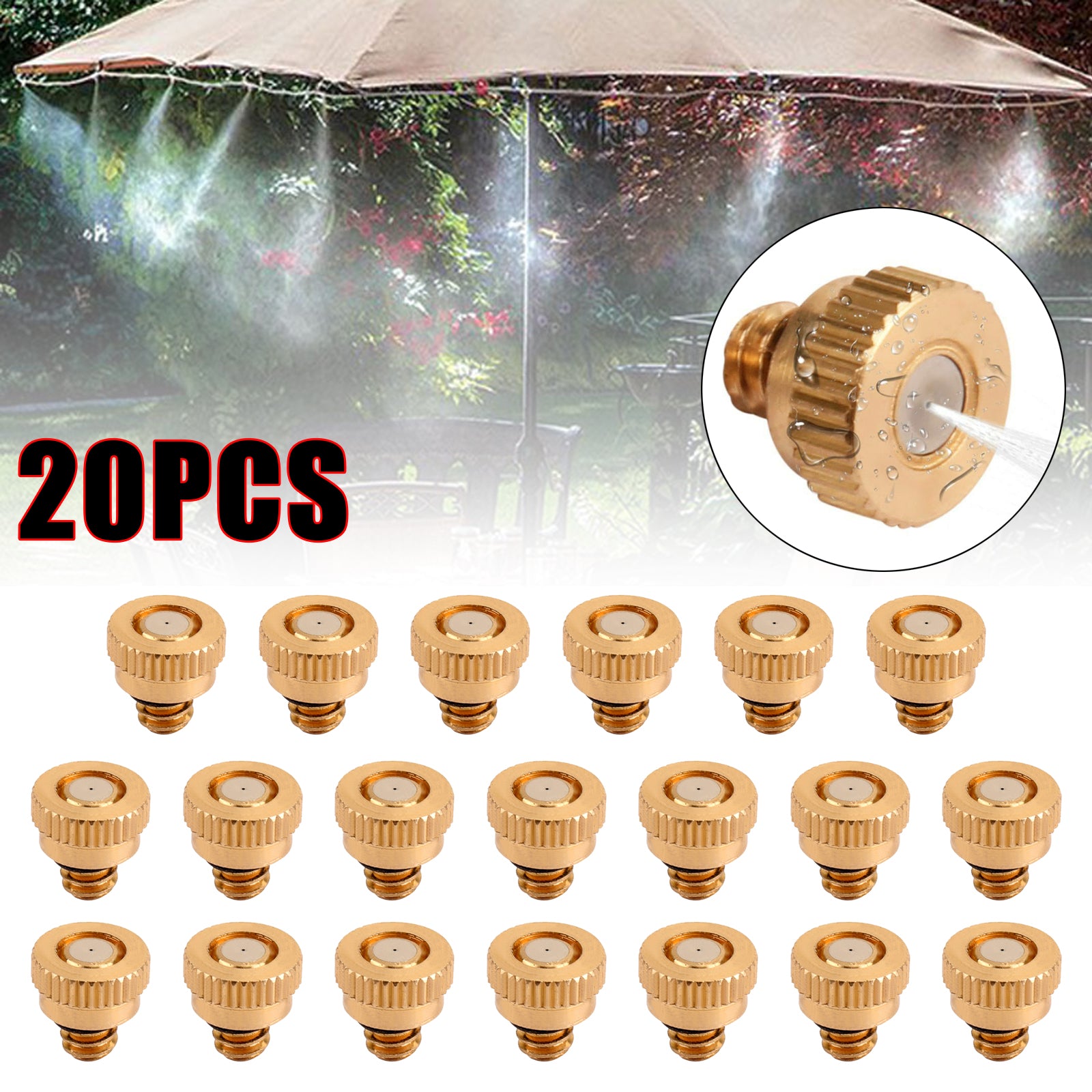 10X/20X/50X Brass Misting Nozzles Water Mister Sprinkle For Cooling System 0.024" 10/24 UNC