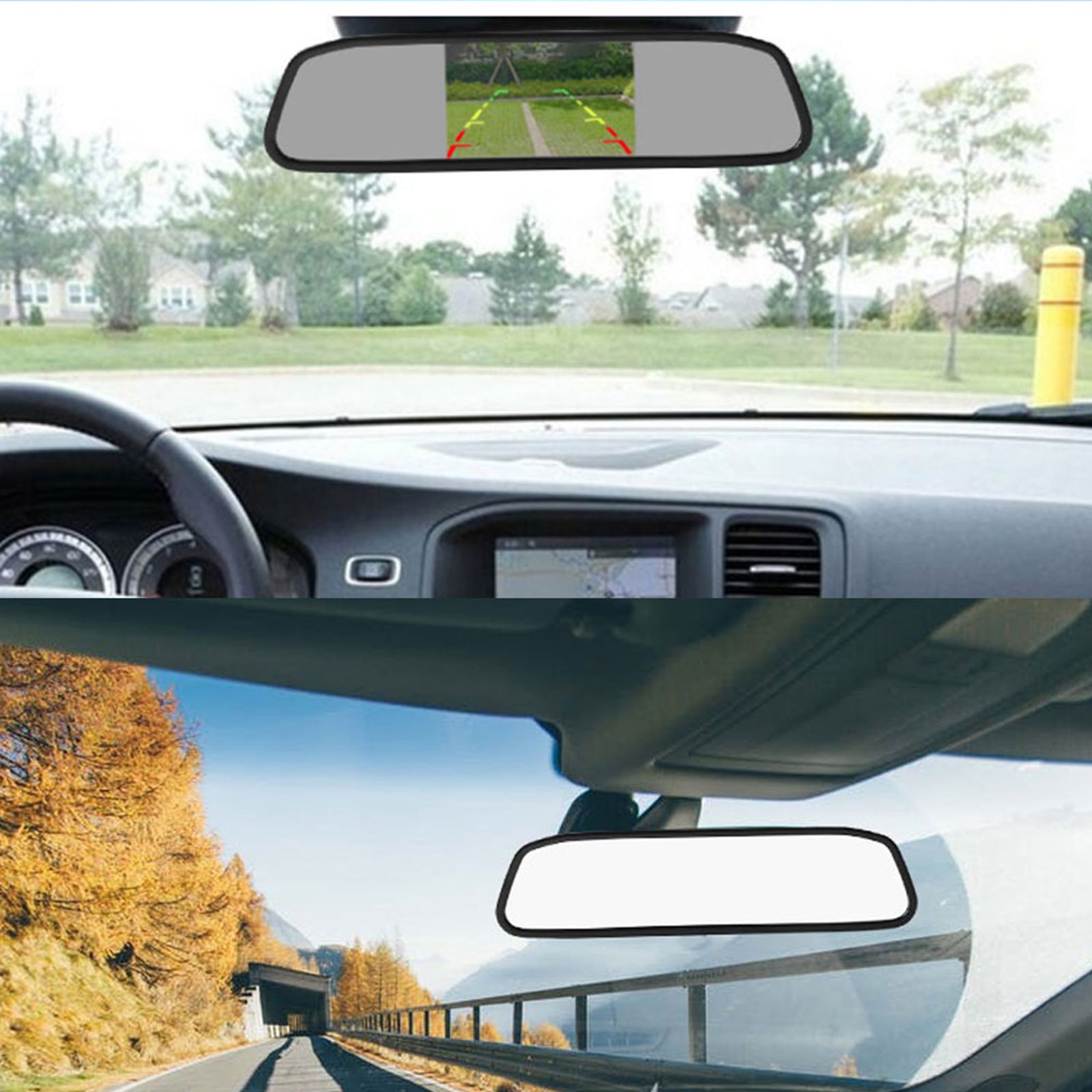 5,0" TFT LCD NTSC PAL Miroir 5,0 pouces Moniteur de voiture Aide au stationnement de nuit