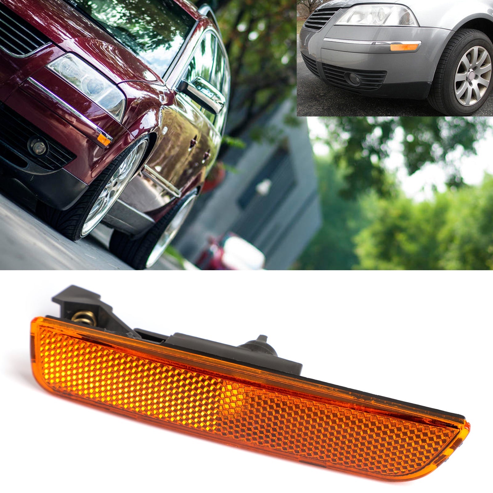 Left Amber Front Bumper Side Marker Lights For 2001-2005 VW Passat B5.5 Generic