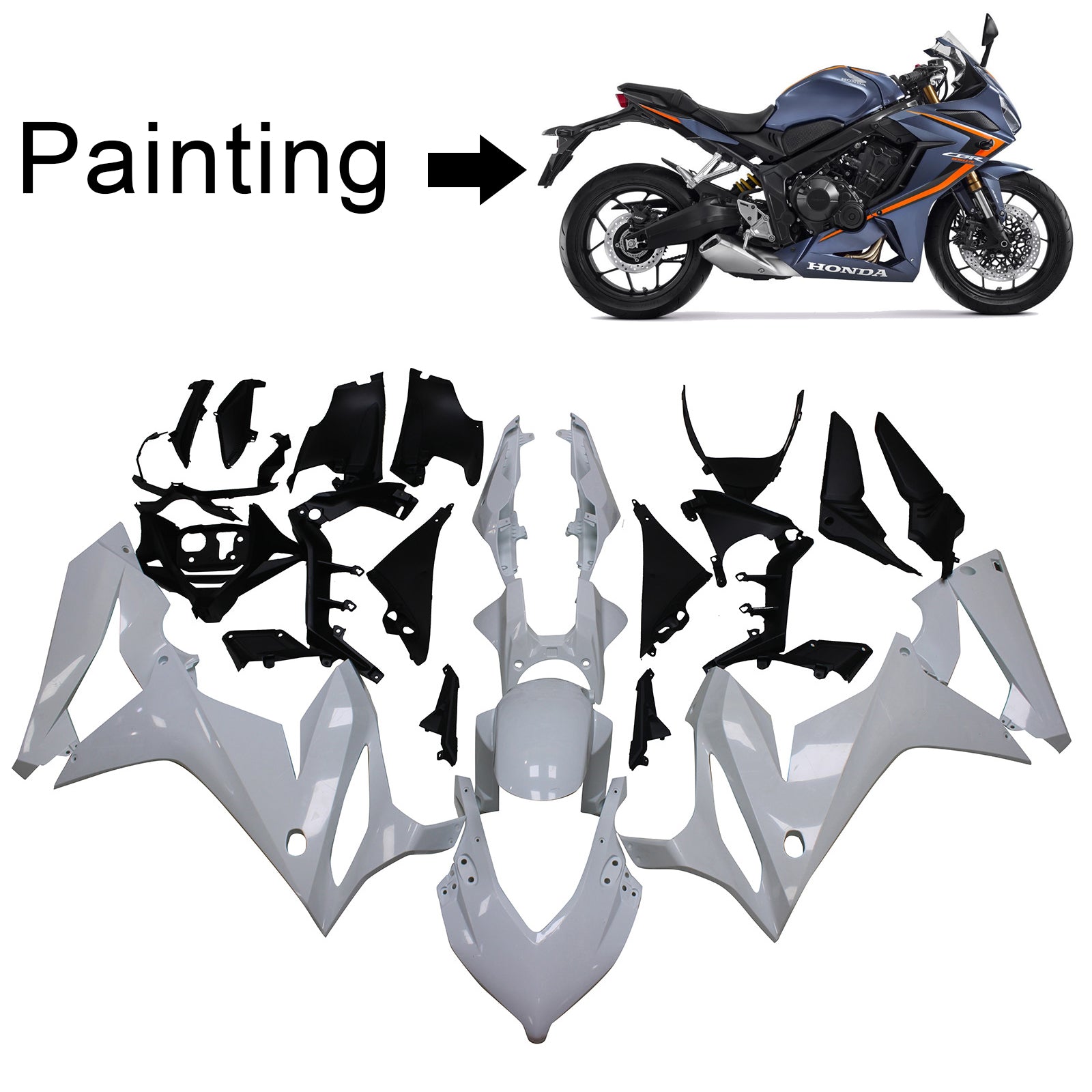 2021-2023 Honda CBR650R Kit de carénage d'injection Amotopart carrosserie plastique ABS #101