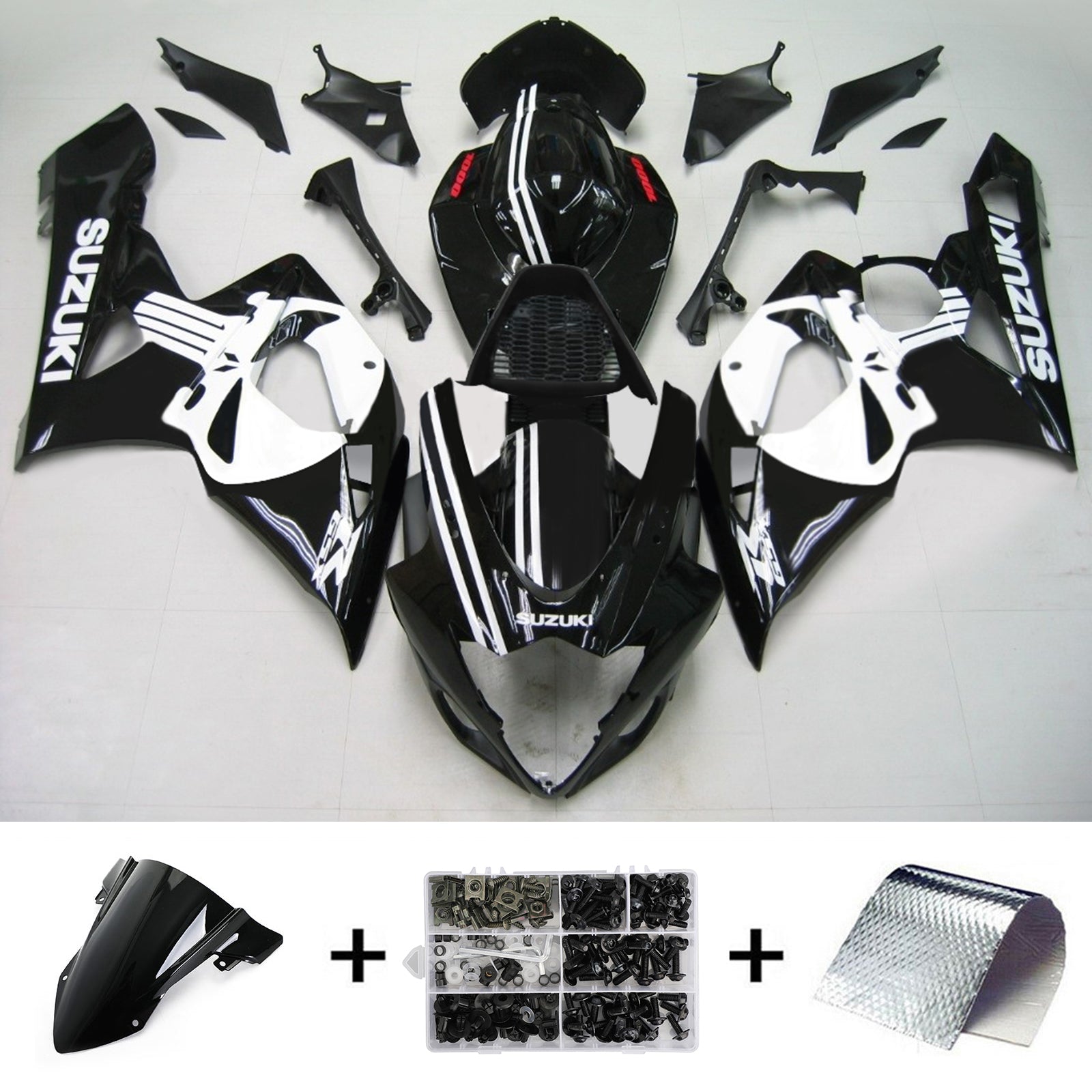 2005-2006 Suzuki GSXR1000 K5 Amotopart Kit de carénage d'injection carrosserie plastique ABS #140