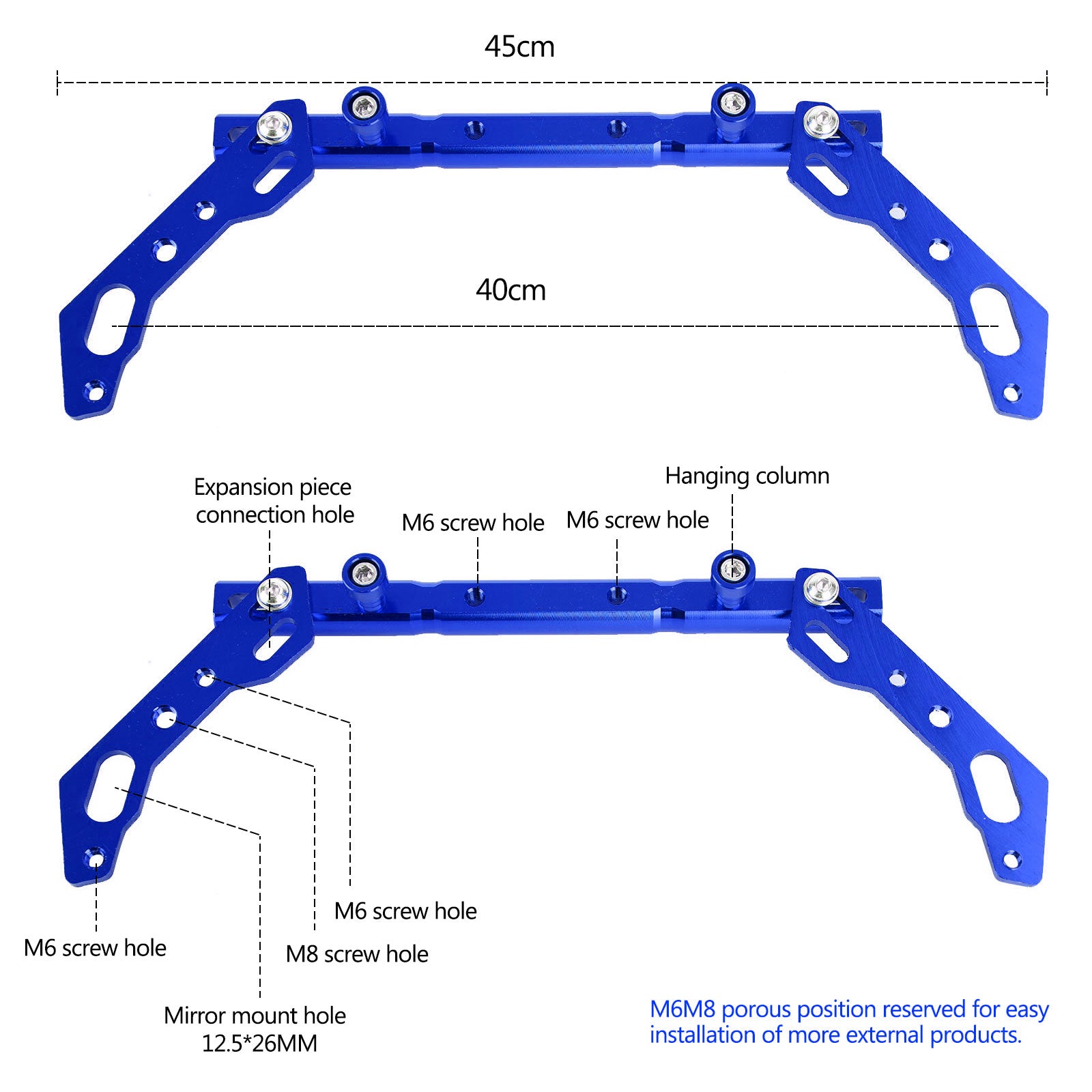 Motorbike Handlebar Balance Lever Accessories Motorbike Cross Bar Blue