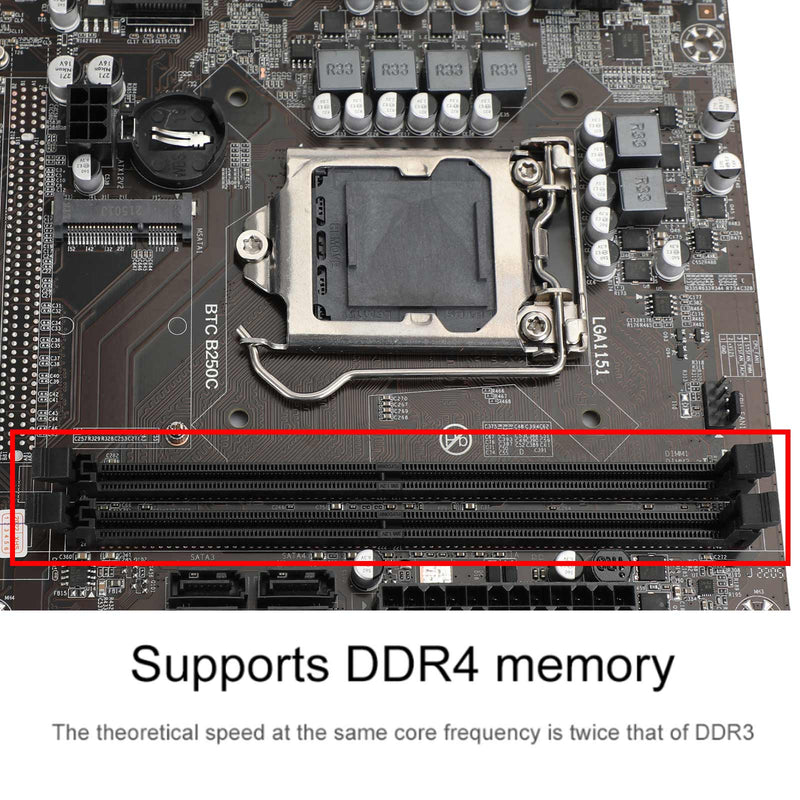 B250C PC Mining Motherboard BTC 12P PCI Express DDR4 fit for LGA1151 Gen6/7