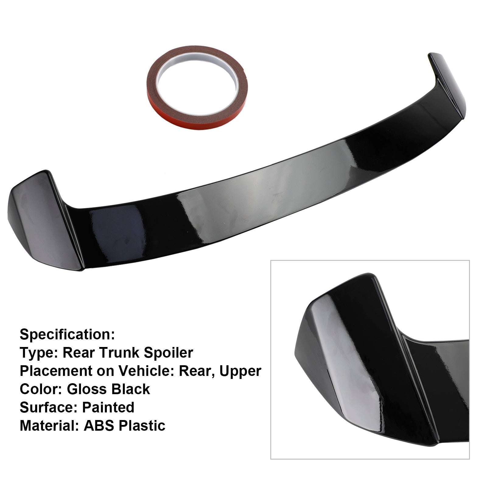 Autospoiler 1-serie 2011-2015 BMW F20 F21 PRE-LCI M135i M140i Slank Glanzend Zwart