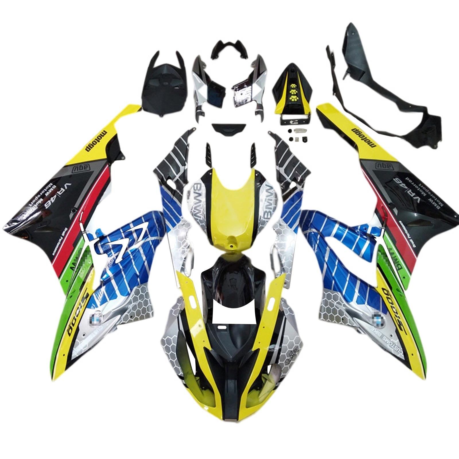 2015-2016 BMW S1000RR Fairing Kit Karosseri Plast ABS