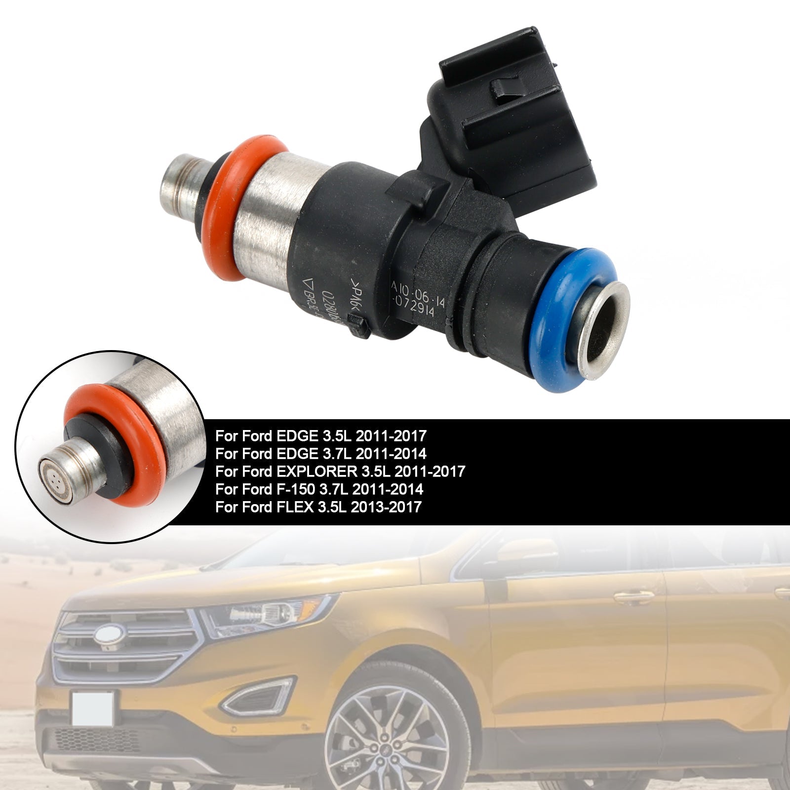 Injecteur de carburant 0280158191 adapté à Ford Explorer Taurus Edge Flex 3,5l 2011 – 2017, 1 pièce