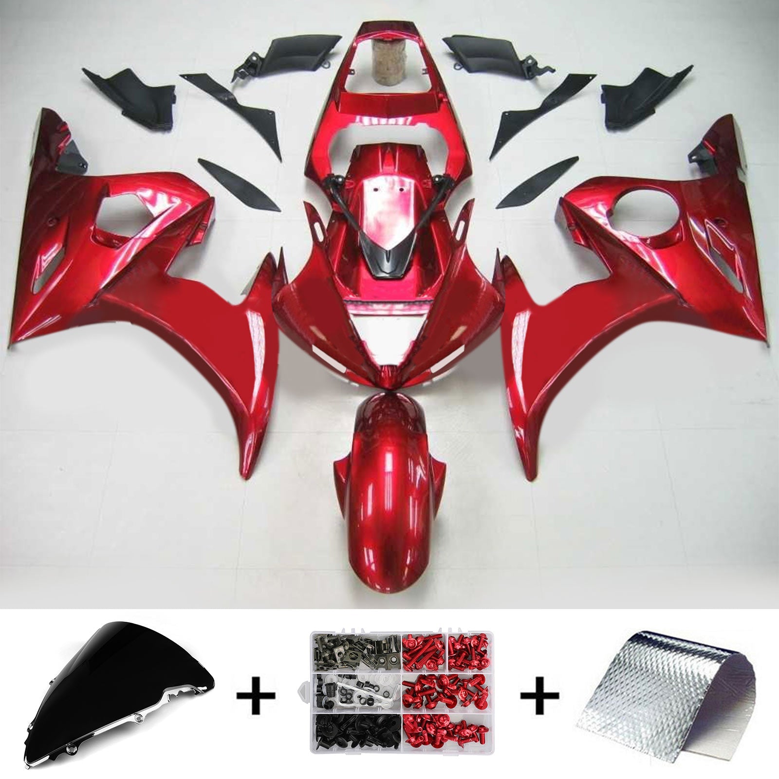 2005 Yamaha YZF 600 R6 Kit de carénage d'injection carrosserie plastique ABS #119