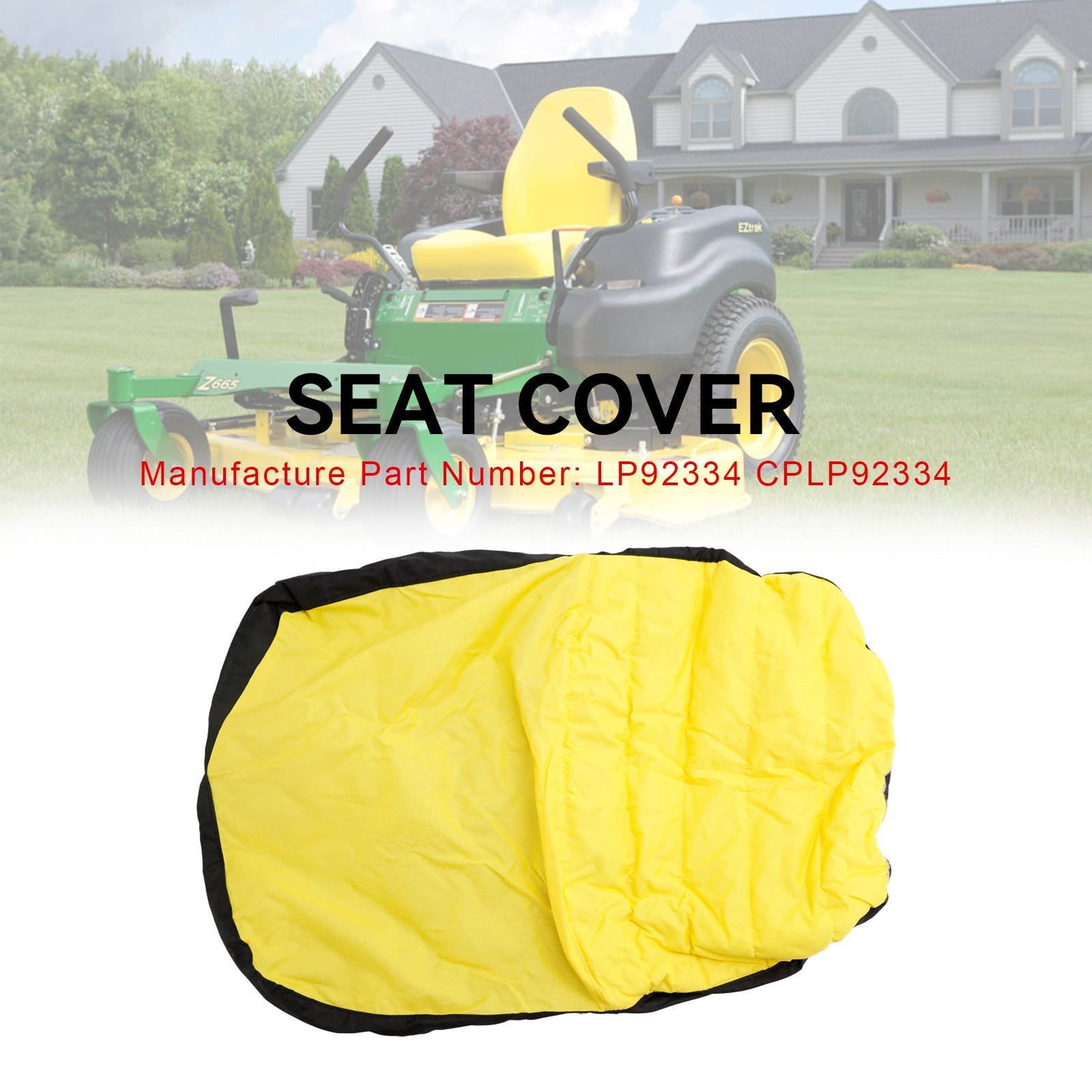 18" Seat Cover Riding Mower Cushioned Seat LP92334 Fit John Deere Mower Gator