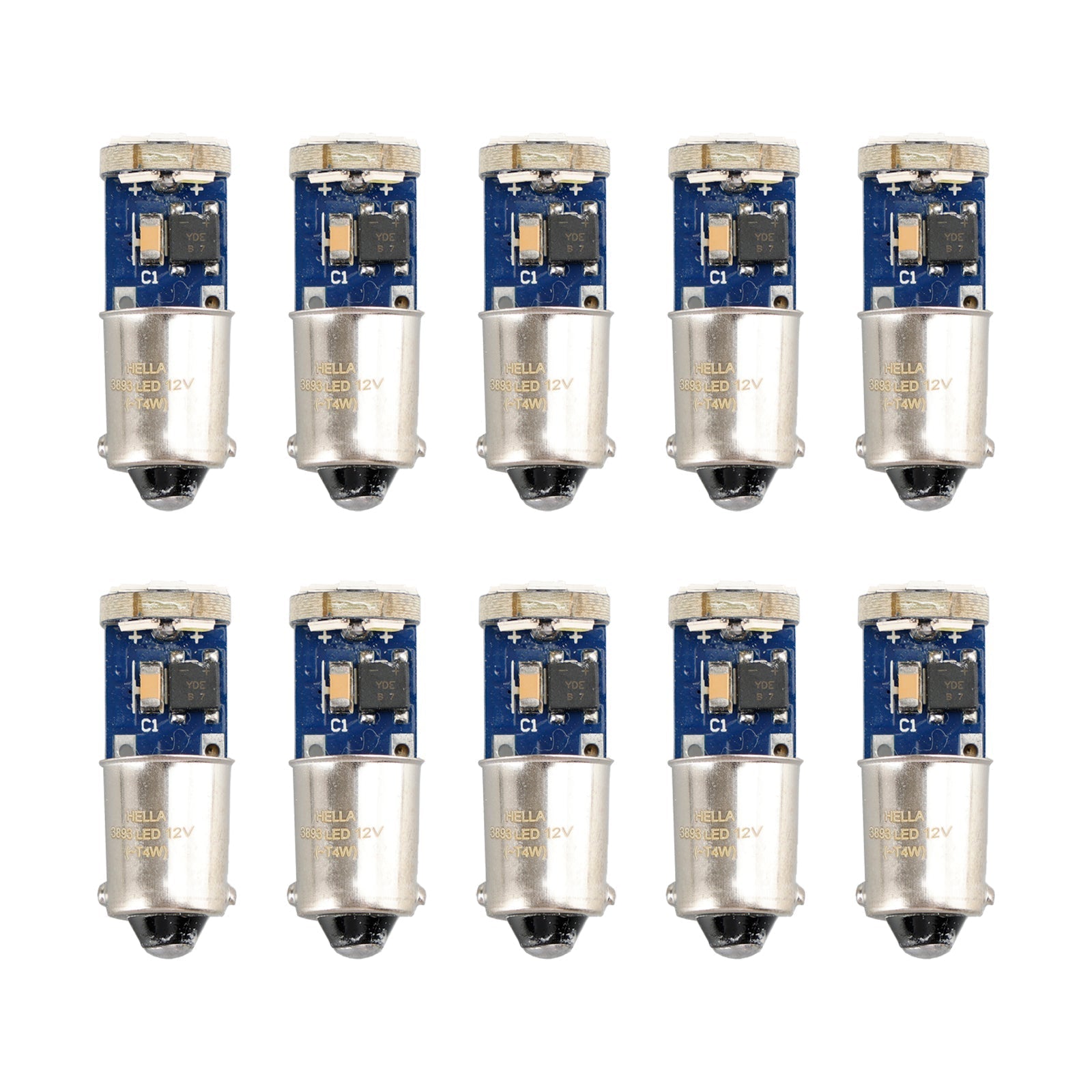 10X pour HELLA LED rénovation 3893W T4W 12V 1.5W BA9S 6000K