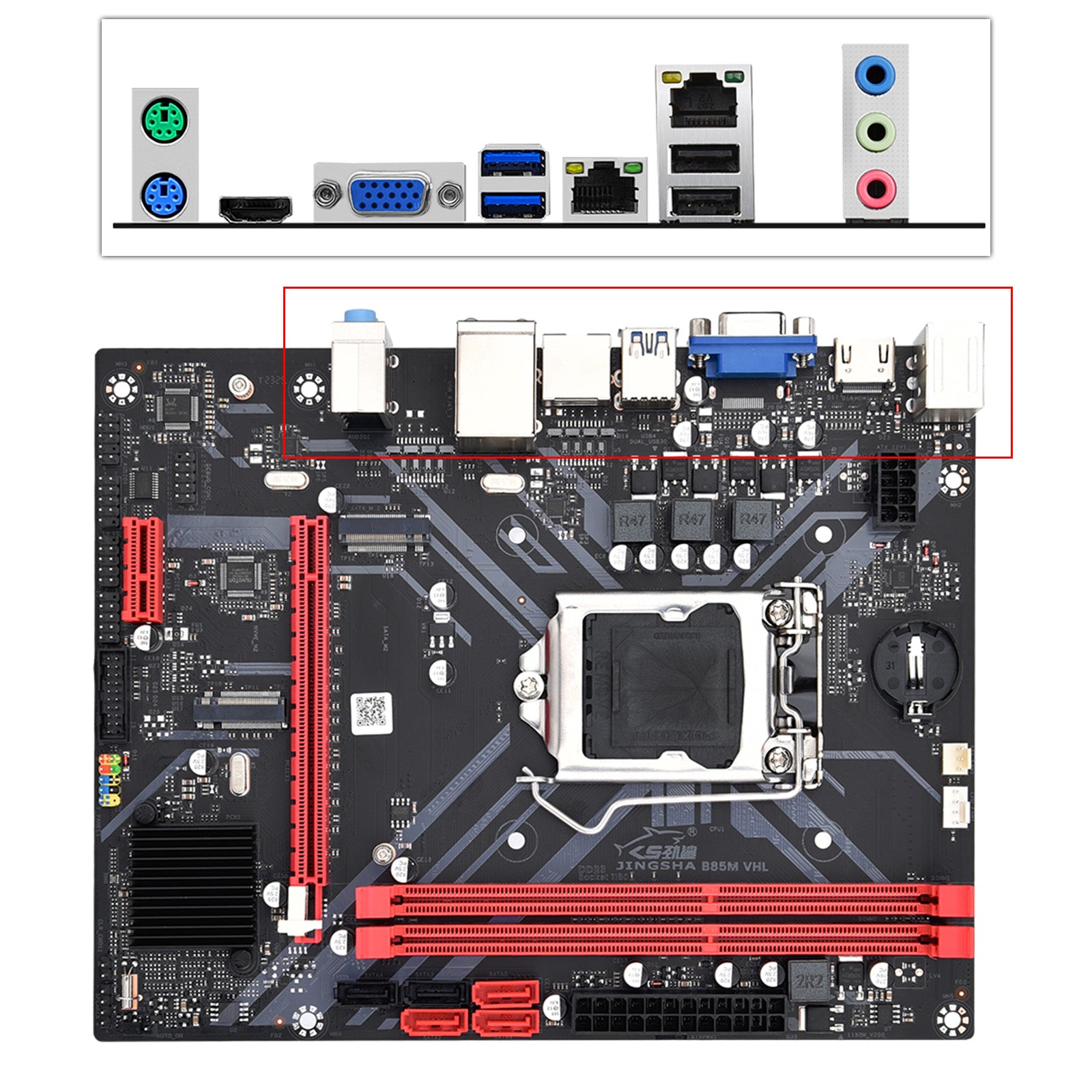 LGA 1150 prend en charge 2 * DDR3 USB3.0 SATA3 NVME plaque carte mère PC B85M VHL