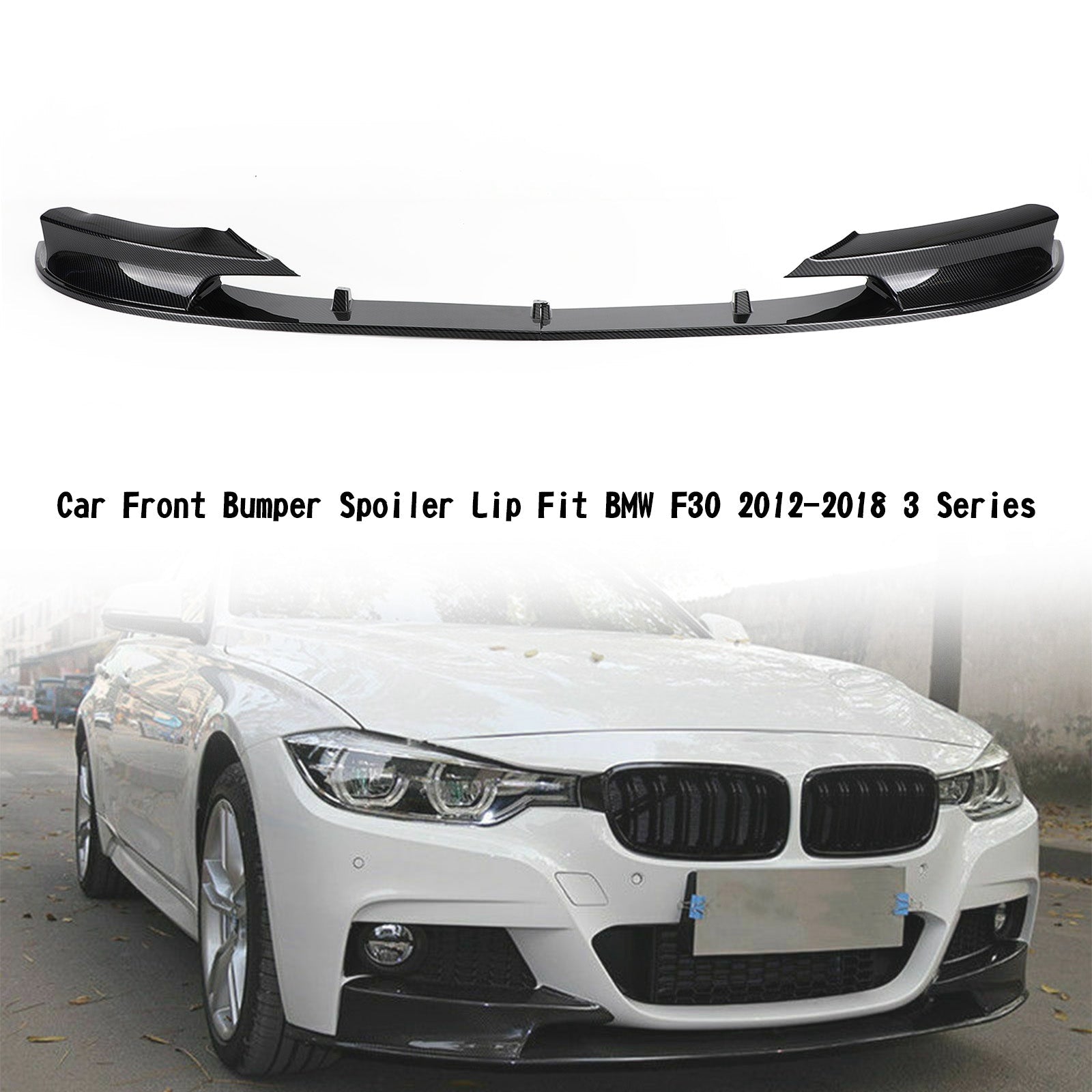 2012-2018 BMW F30 3 Series M Sport Carbon Fiber Car Front Bumper Spoiler Lip Generic