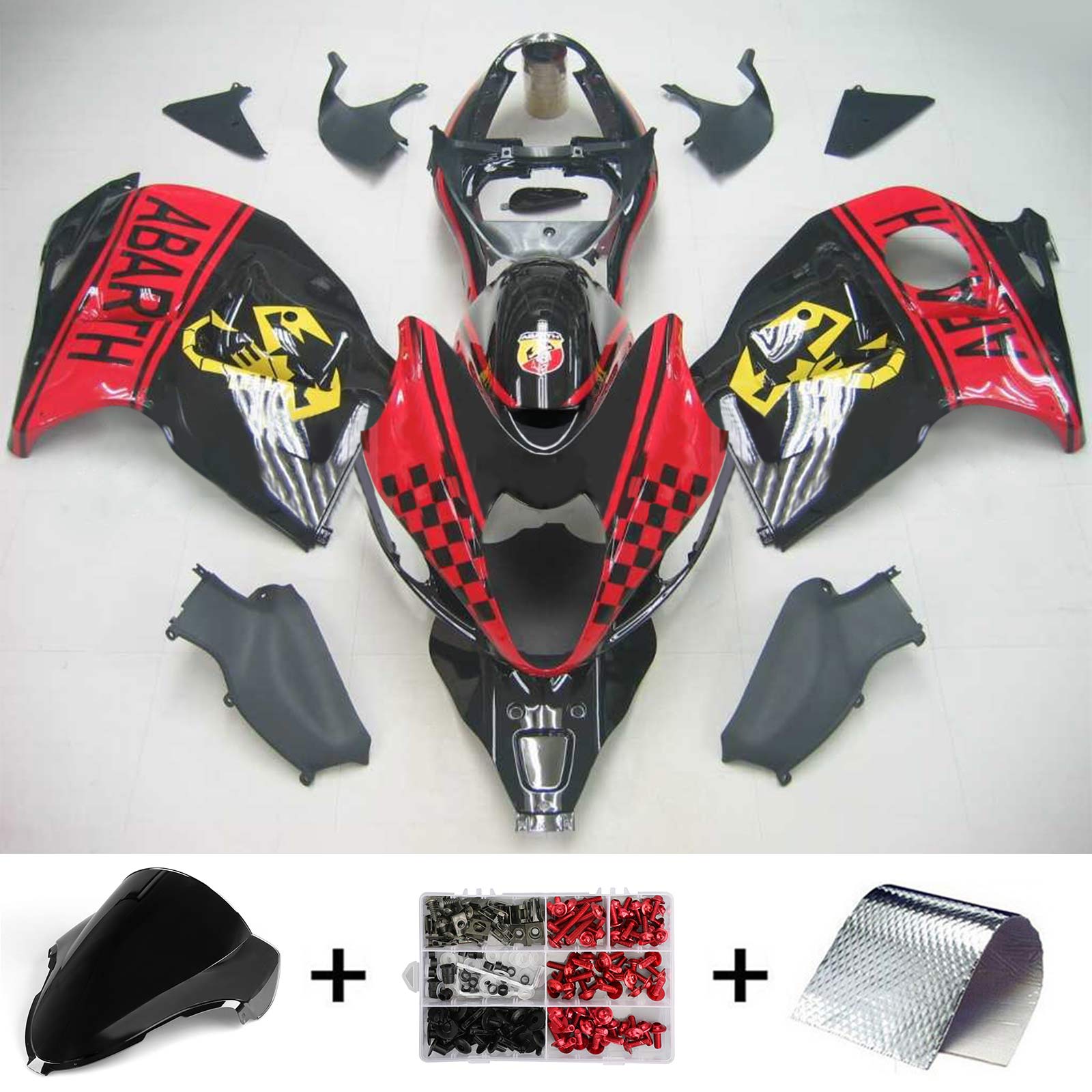 1999-2007 Suzuki Hayabusa GSX1300 Amotopart Kit de carénage d'injection carrosserie plastique ABS #103